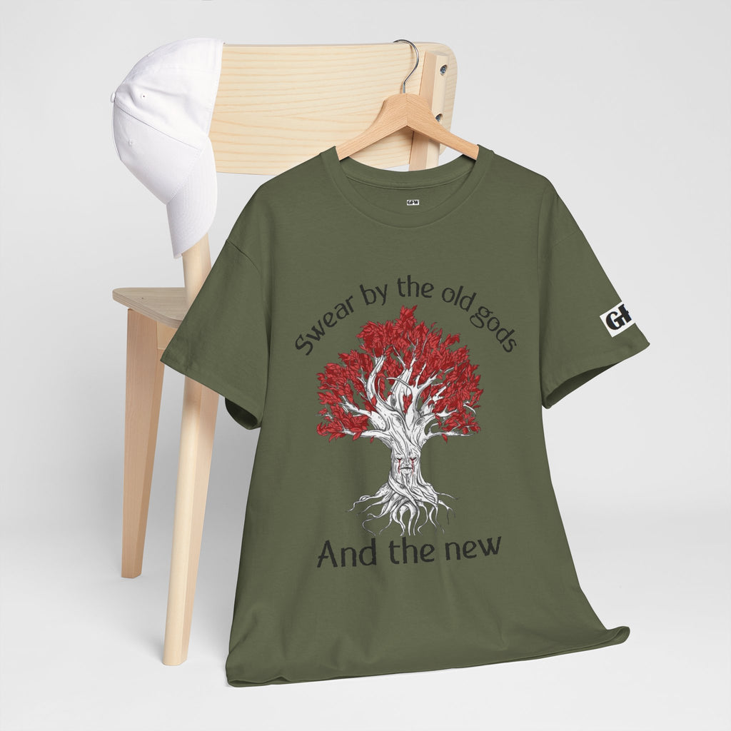 Old Gods & New Tree Tee — "Swear by the old gods and the new" Graphic Shirt