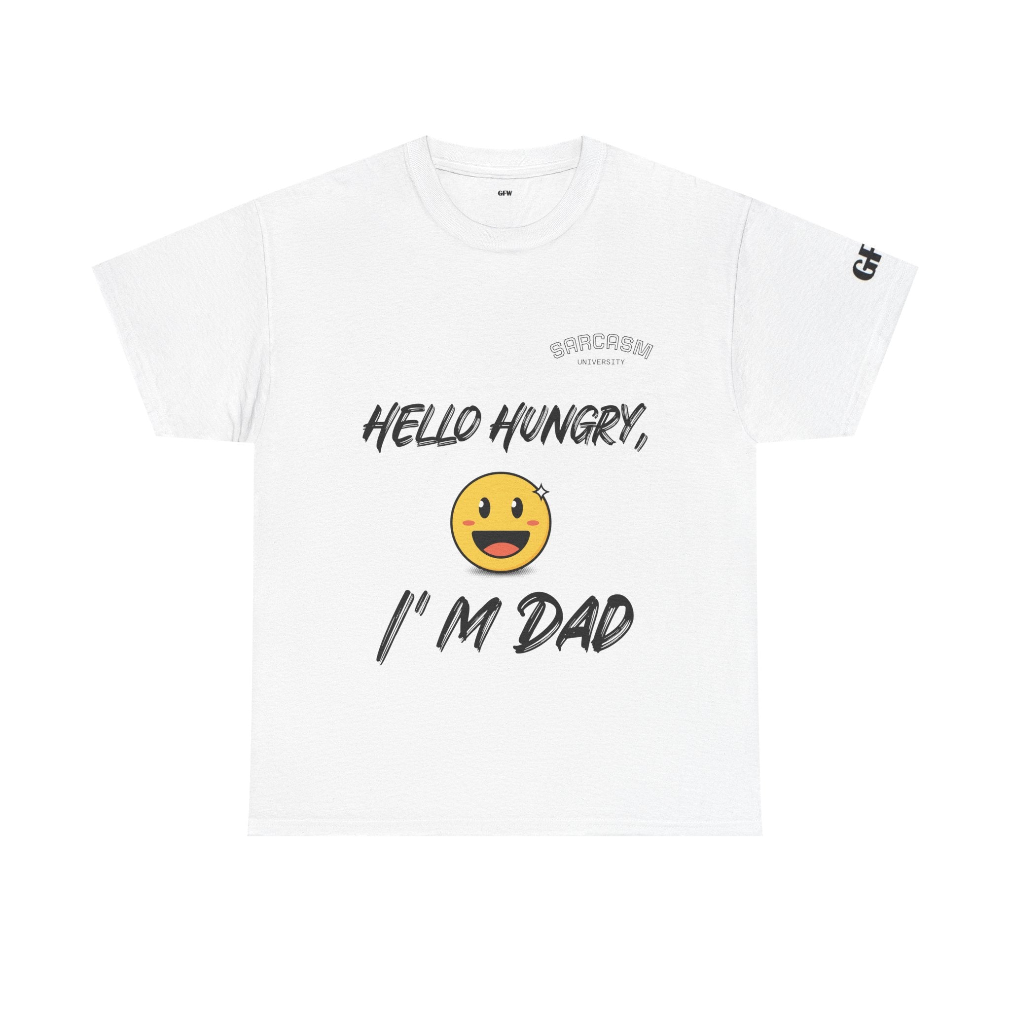 Dad T-Shirt — “Hello Hungry, I’m Dad” Funny Emoji Father’s Day Tee
