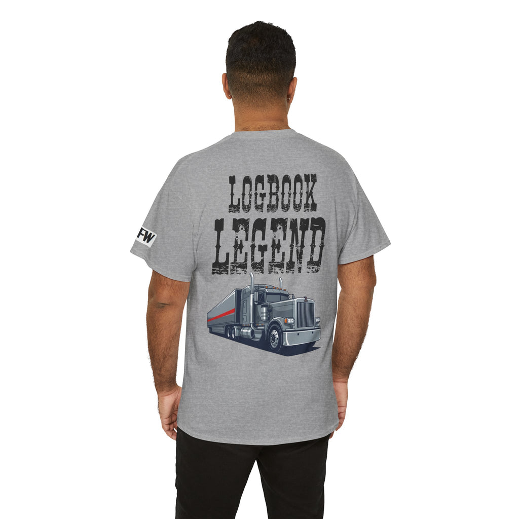 Logbook Legend Trucker Tee — "Logbook Legend" Graphic T-Shirt for Drivers