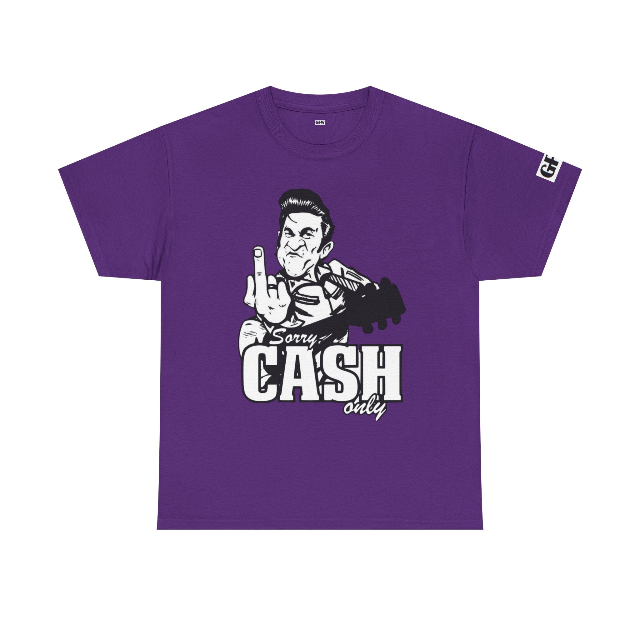 Graphic Tee — 'Sorry Cash Only' Johnny Guitar Retro Rock T-Shirt