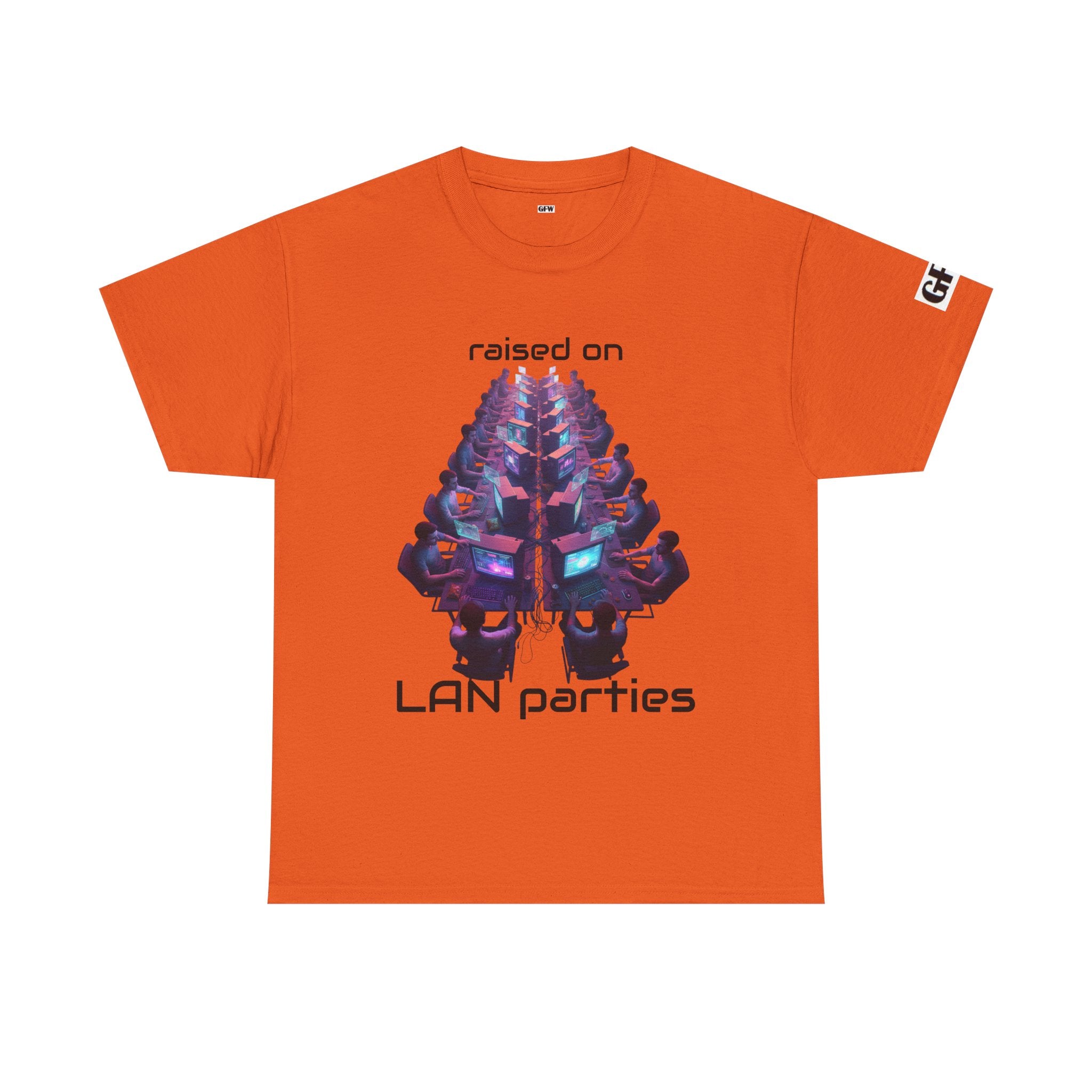 LAN Parties T-Shirt — "Raised on LAN parties" PC Gaming Tee with LAN Checklist