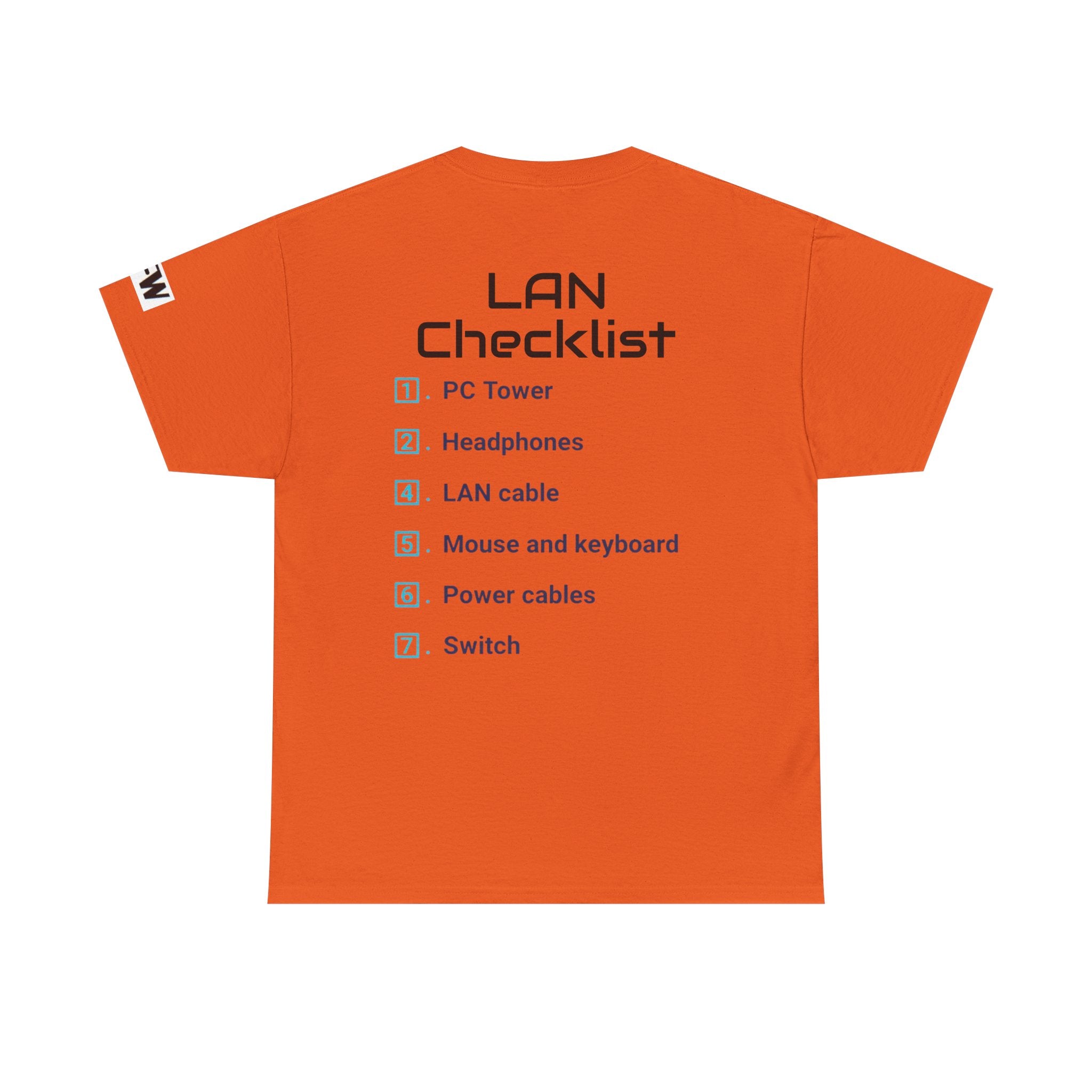 LAN Parties T-Shirt — "Raised on LAN parties" PC Gaming Tee with LAN Checklist