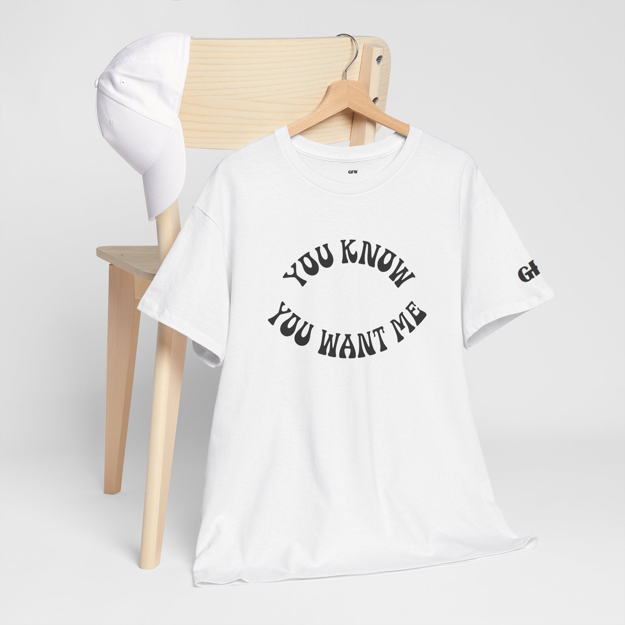 You Know You Want Me Tee — Playful Graphic White T‑Shirt