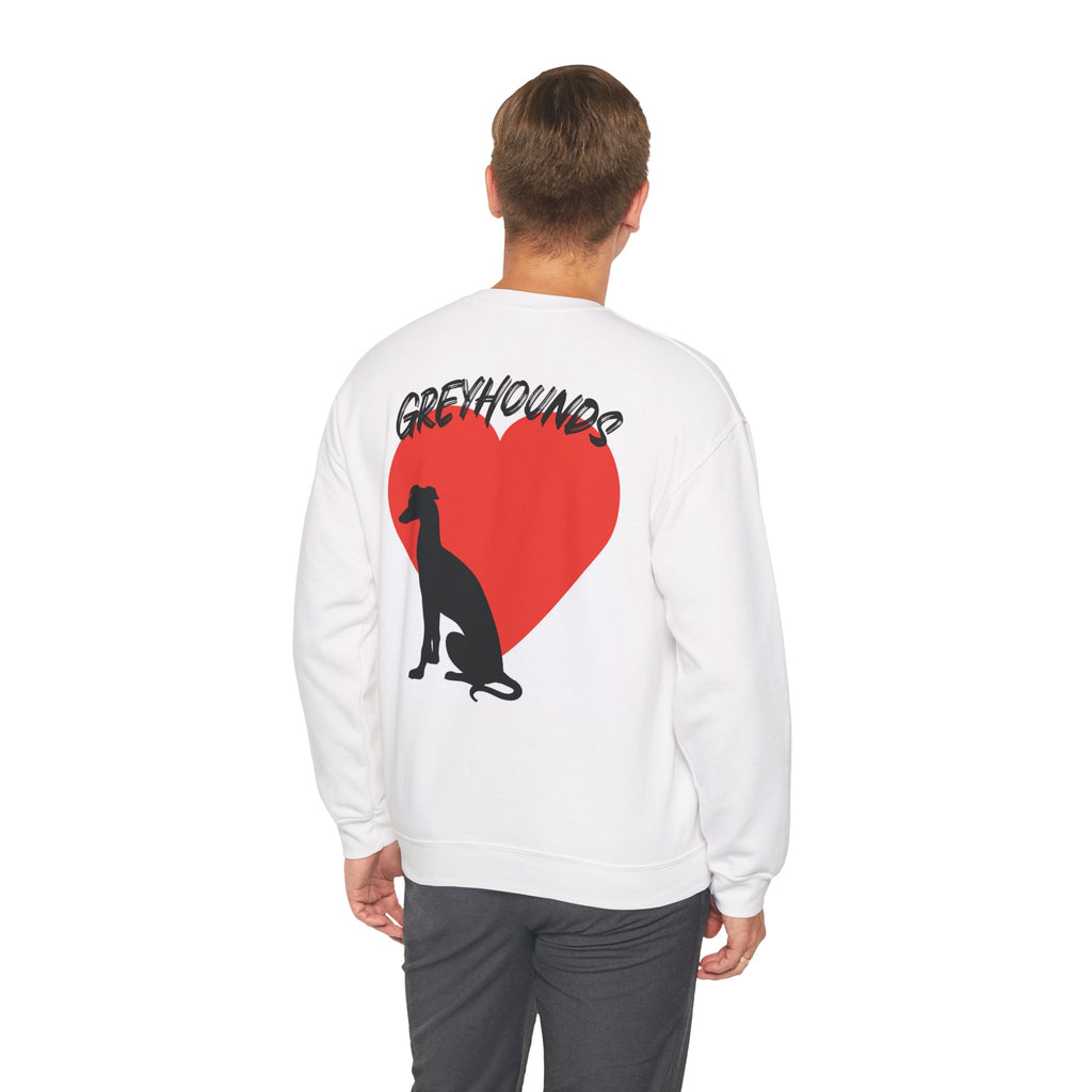 Greyhound Sweatshirt — "Yes I Have The Best Dog Breed" Crewneck with Heart Back Design