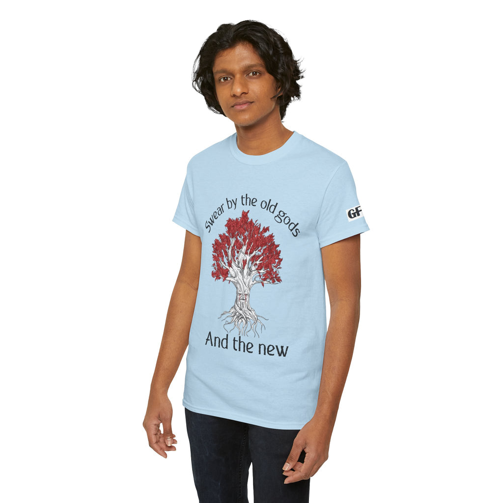 Old Gods & New Tree Tee — "Swear by the old gods and the new" Graphic Shirt