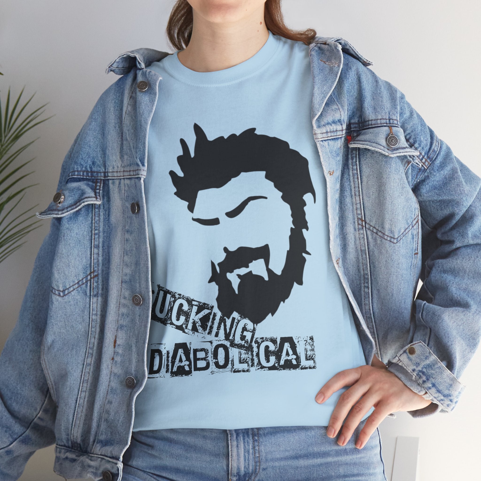 Diabolical Beard Graphic Tee – "Fucking Diabolical" White Cotton Shirt