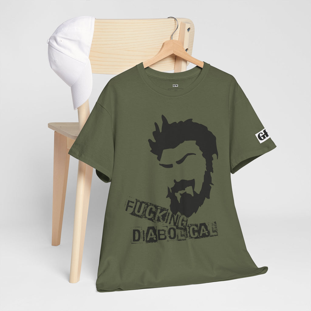 Diabolical Beard Graphic Tee – "Fucking Diabolical" White Cotton Shirt