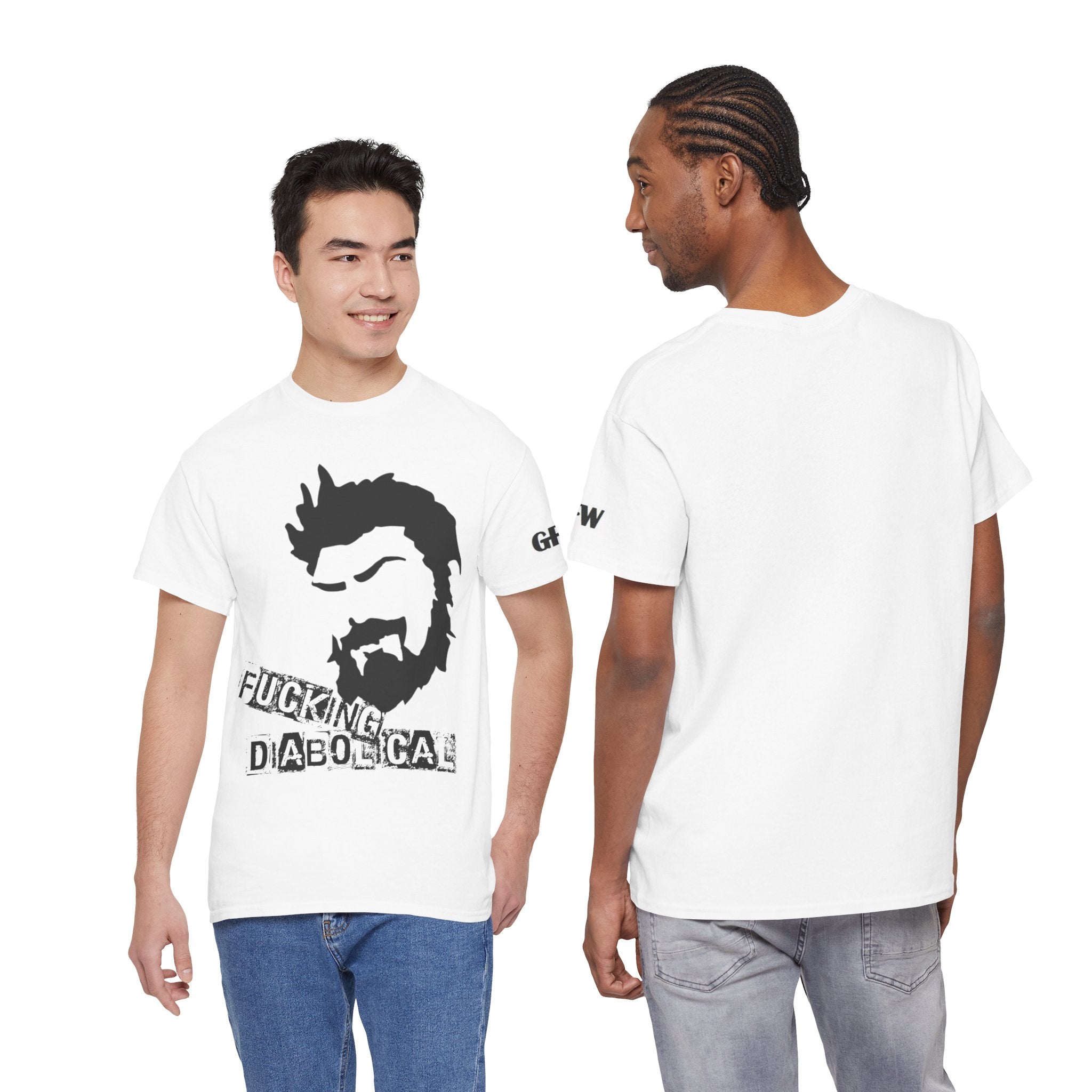 Diabolical Beard Graphic Tee – "Fucking Diabolical" White Cotton Shirt
