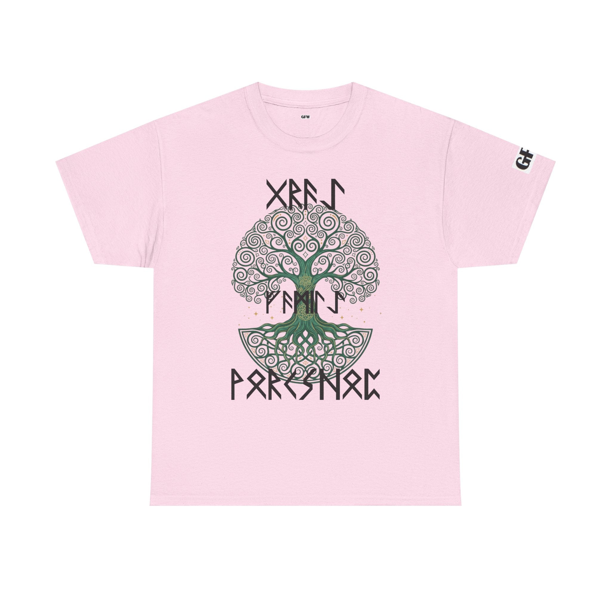 Yggdrasil Tree of Life T‑Shirt — "Gray Family Workshop" written in Rune