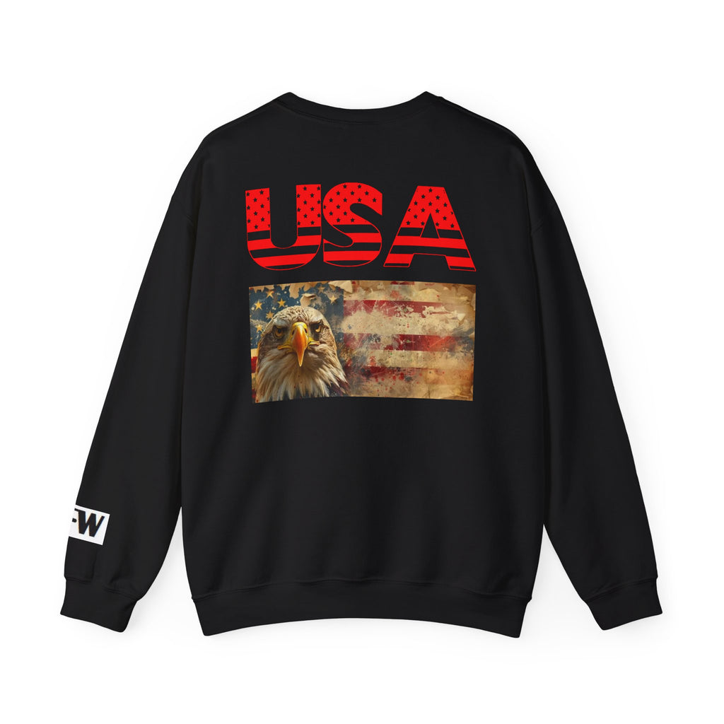 Patriotic USA Eagle Crewneck Sweatshirt — "YES I AM AN AMERICAN" Graphic