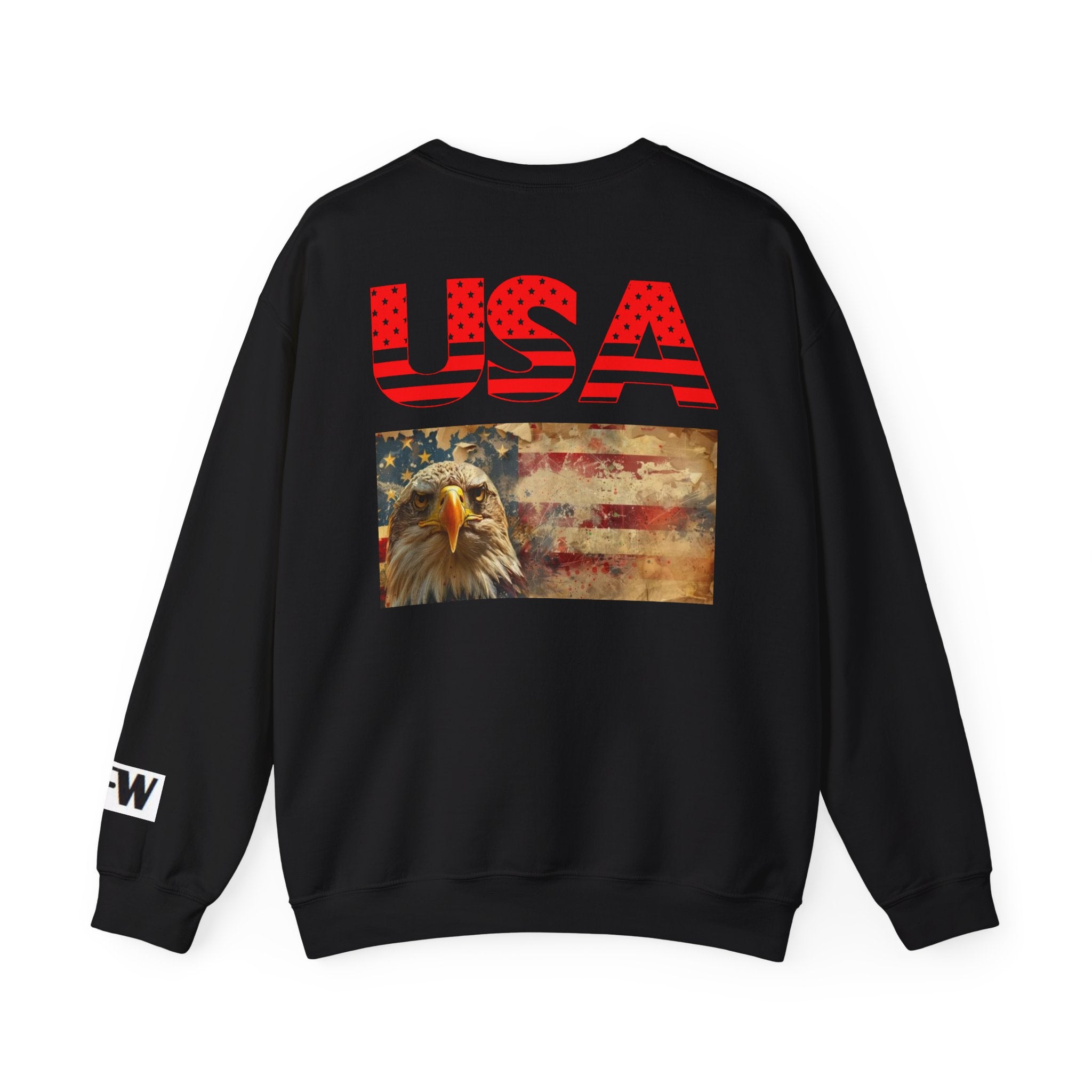 Patriotic USA Eagle Crewneck Sweatshirt — "YES I AM AN AMERICAN" Graphic