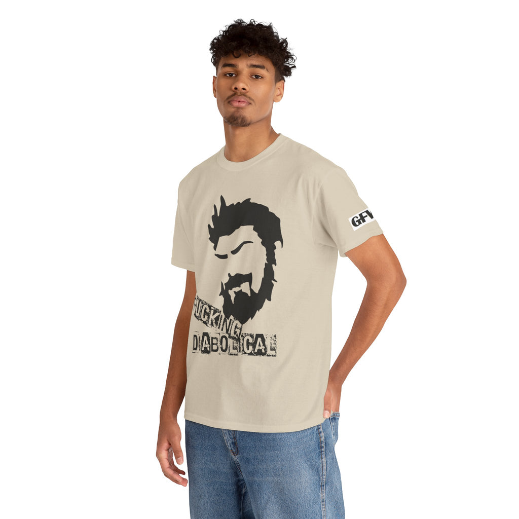 Diabolical Beard Graphic Tee – "Fucking Diabolical" White Cotton Shirt