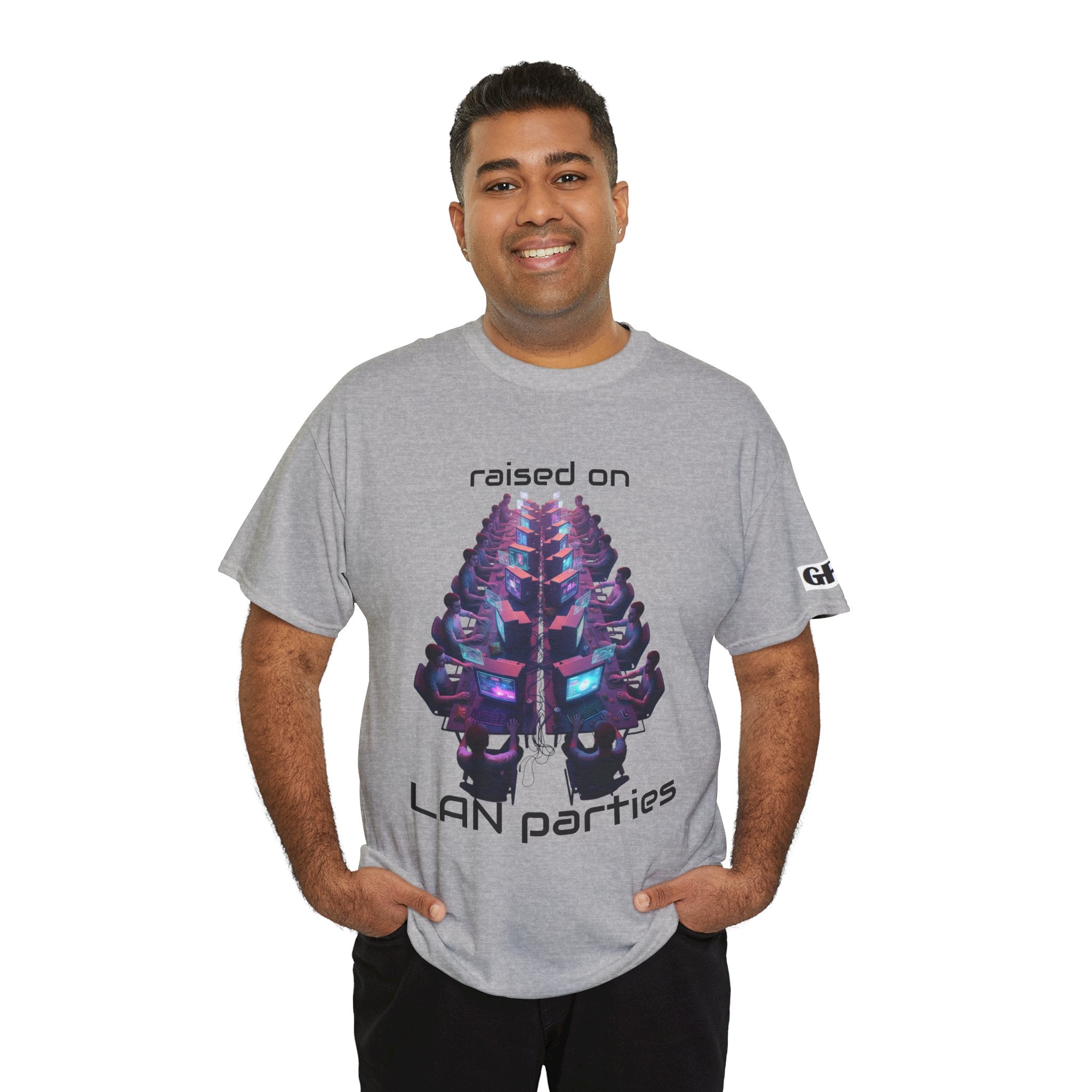 LAN Parties T-Shirt — "Raised on LAN parties" PC Gaming Tee with LAN Checklist