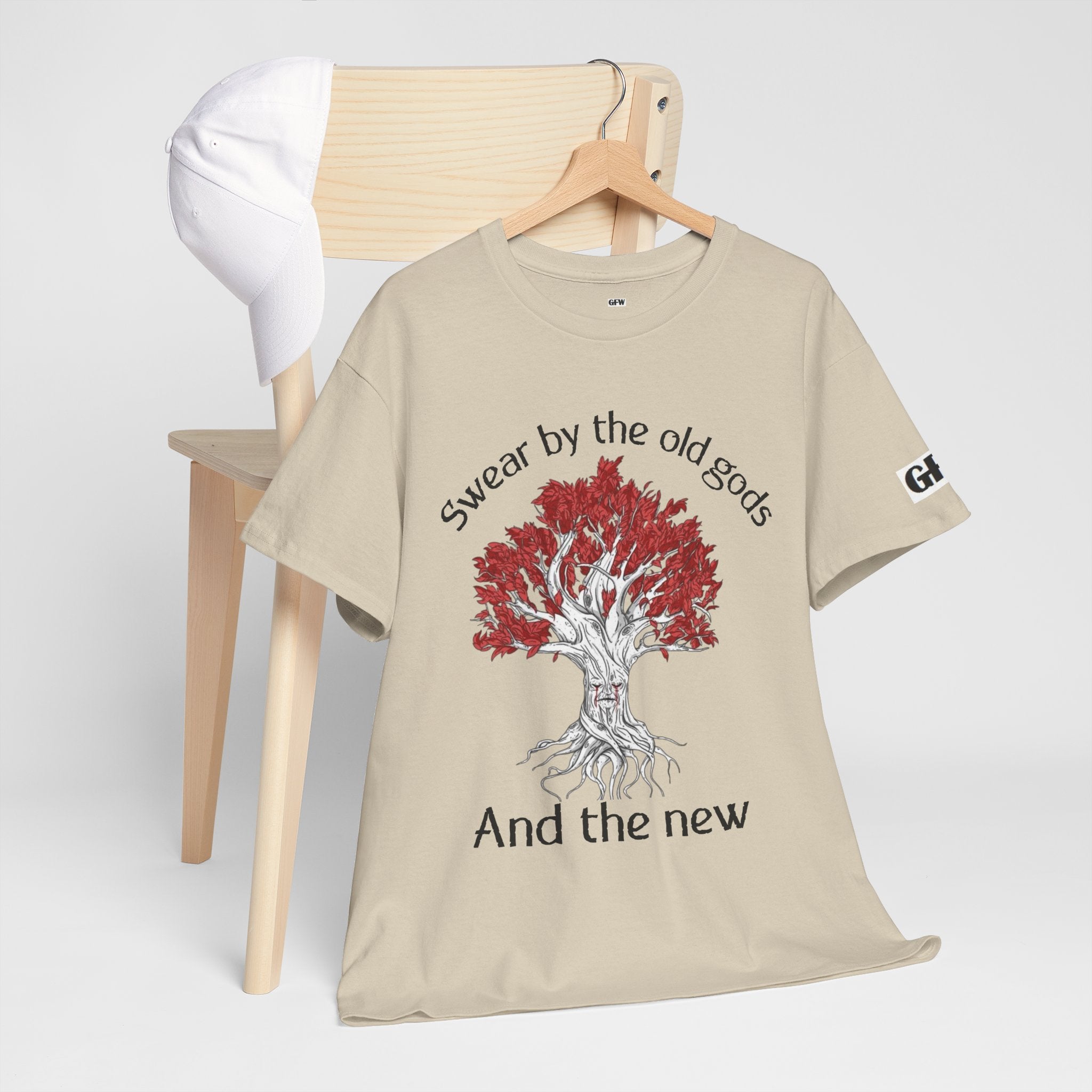 Old Gods & New Tree Tee — "Swear by the old gods and the new" Graphic Shirt