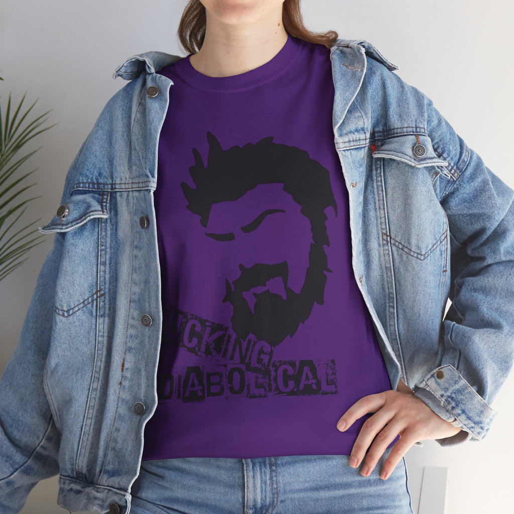 Diabolical Beard Graphic Tee – "Fucking Diabolical" White Cotton Shirt