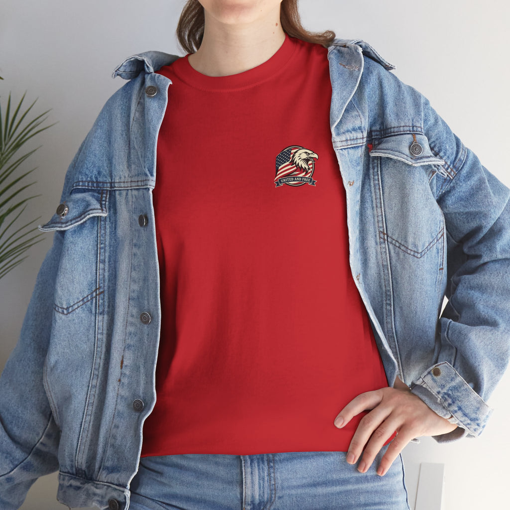 USA Bald Eagle T‑Shirt — "United and Free" Patriotic Tee