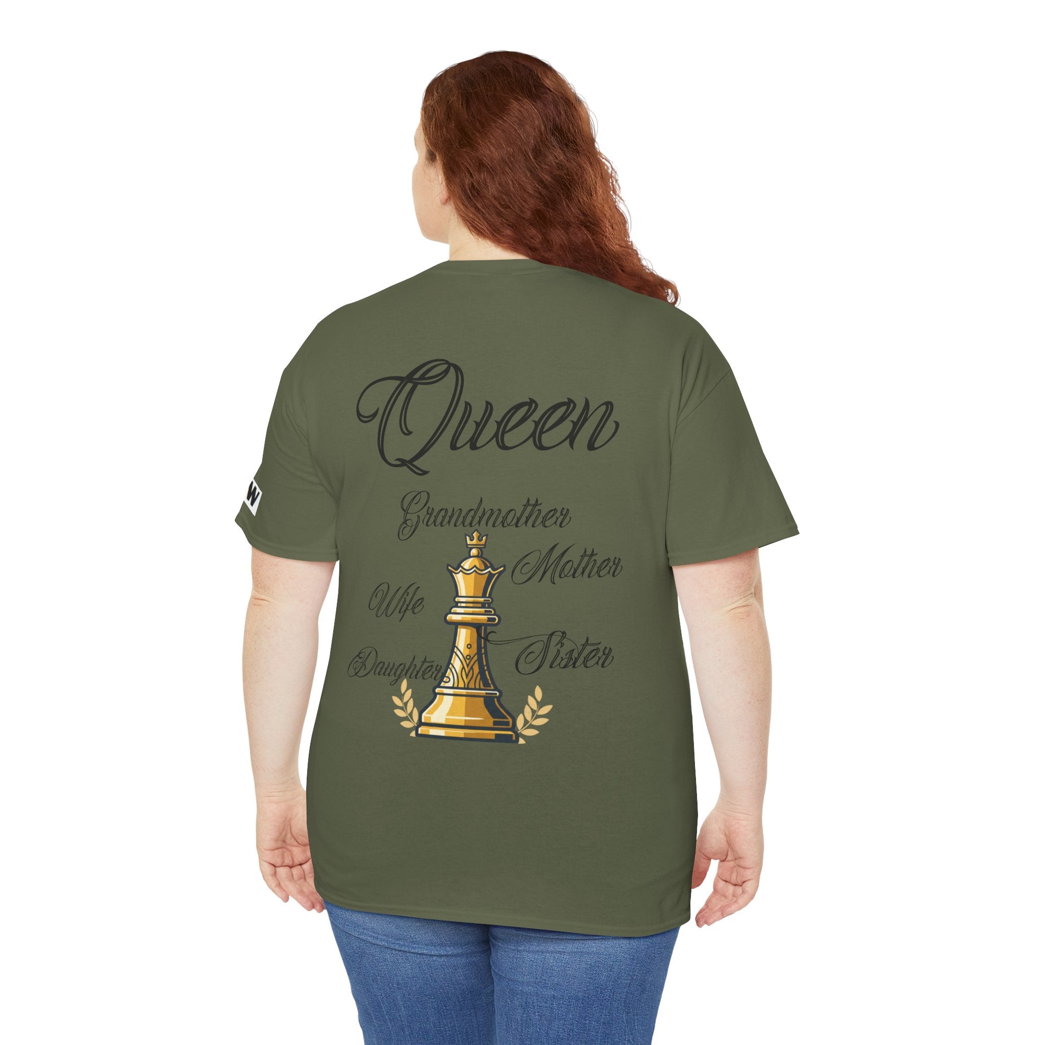 Queen Chess Piece T-Shirt — "Queen" Family Roles Tee (Grandmother, Wife, Mother, Daughter, Sister)