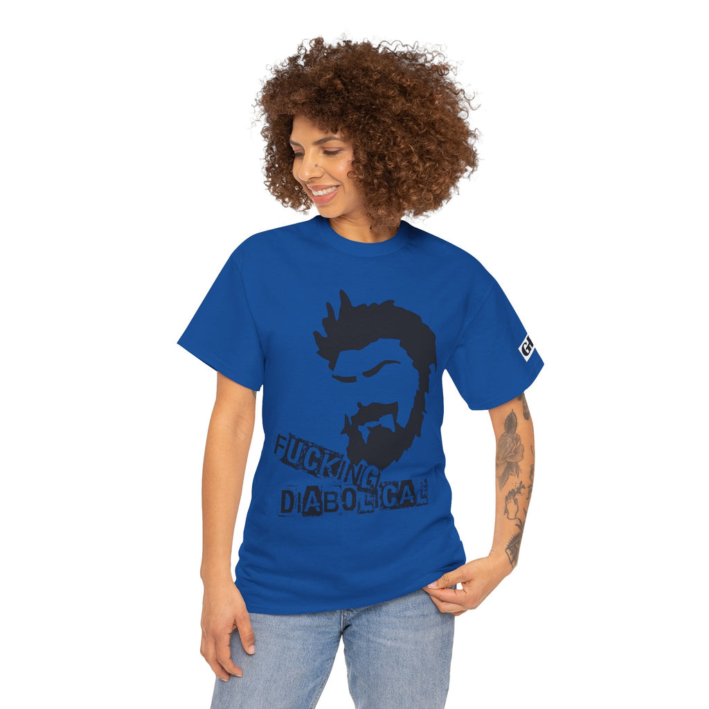 Diabolical Beard Graphic Tee – "Fucking Diabolical" White Cotton Shirt