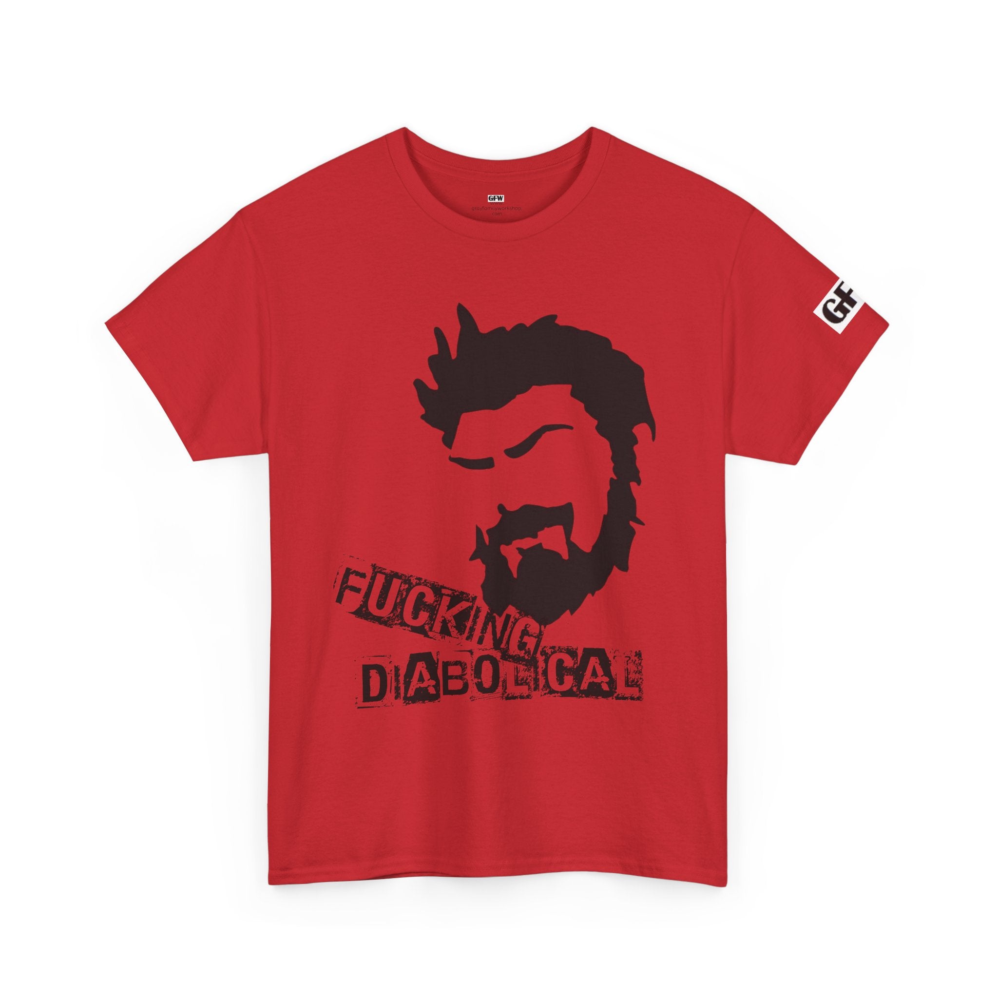 Diabolical Beard Graphic Tee – "Fucking Diabolical" White Cotton Shirt