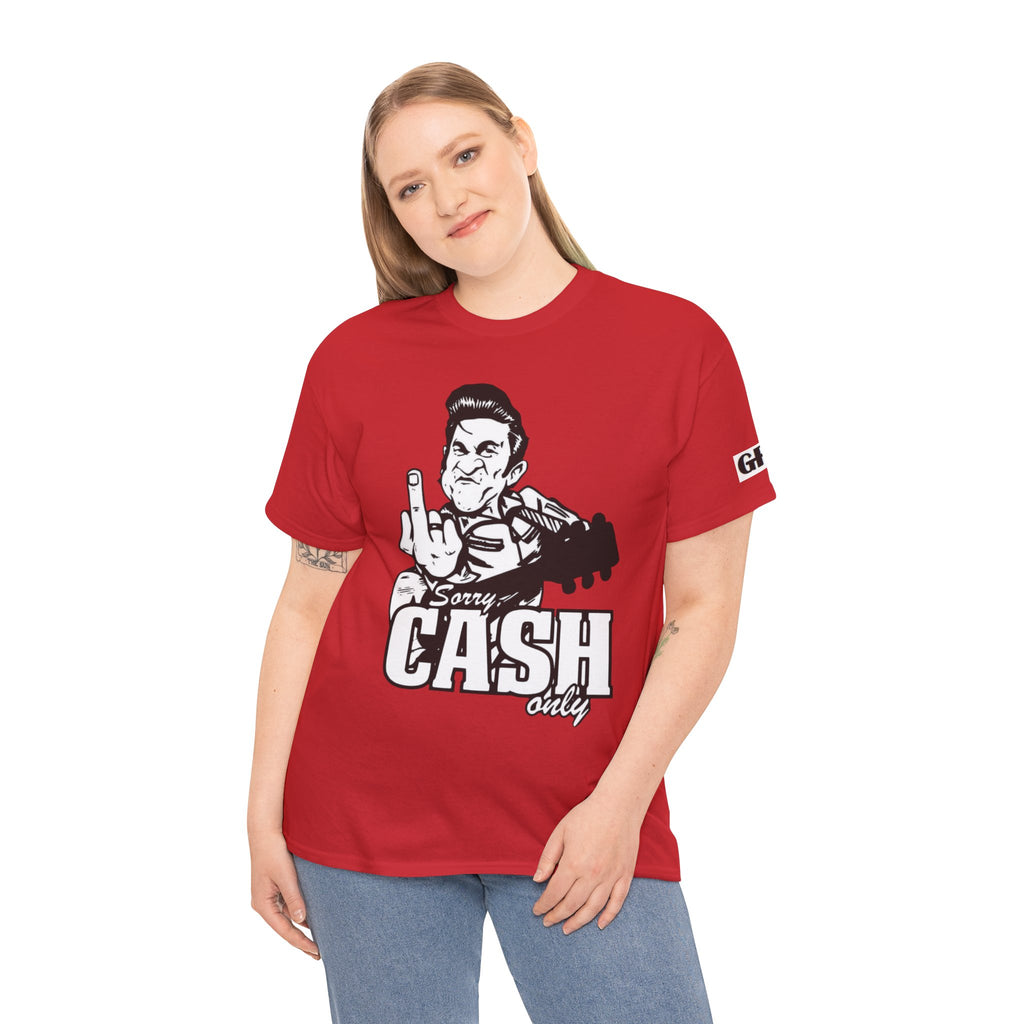 Graphic Tee — 'Sorry Cash Only' Johnny Guitar Retro Rock T-Shirt