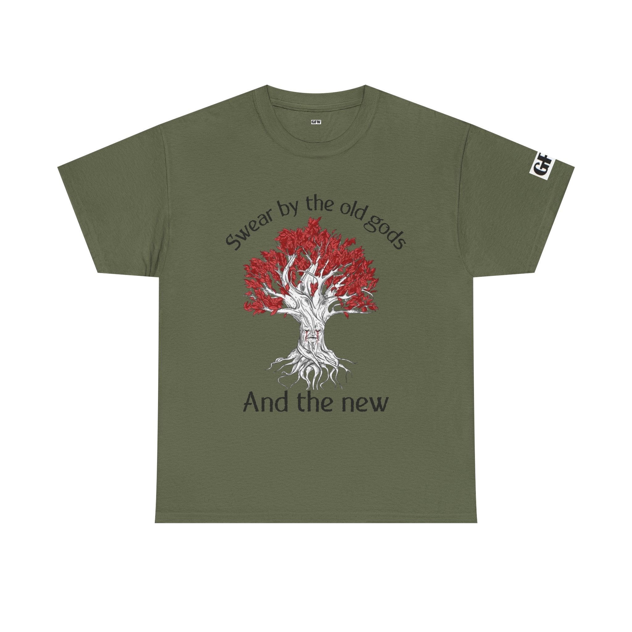 Old Gods & New Tree Tee — "Swear by the old gods and the new" Graphic Shirt