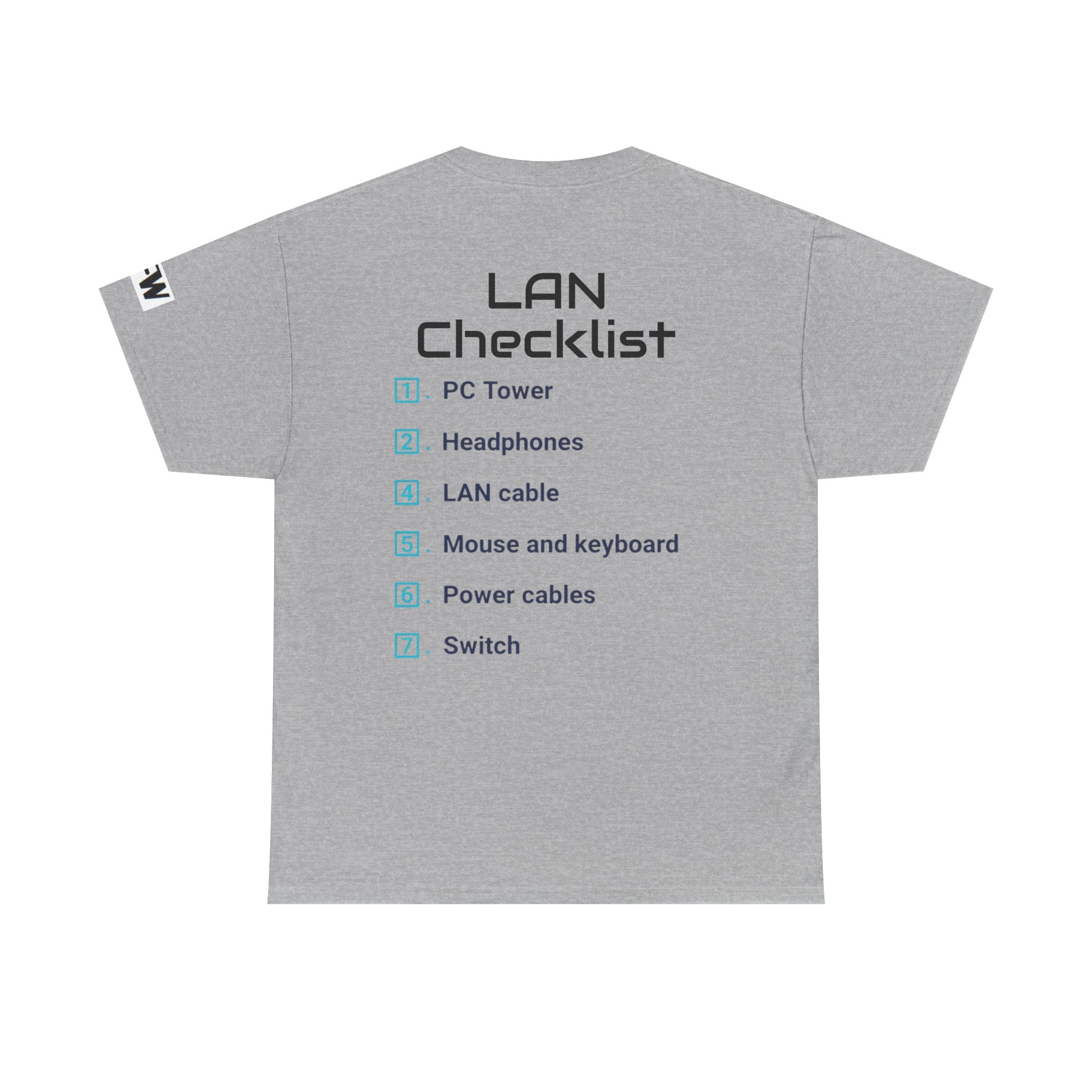 LAN Parties T-Shirt — "Raised on LAN parties" PC Gaming Tee with LAN Checklist