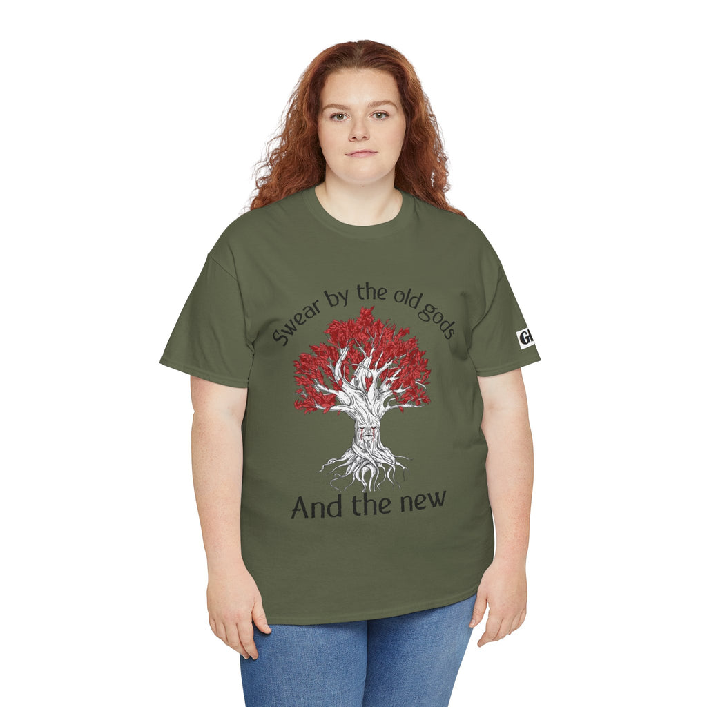Old Gods & New Tree Tee — "Swear by the old gods and the new" Graphic Shirt