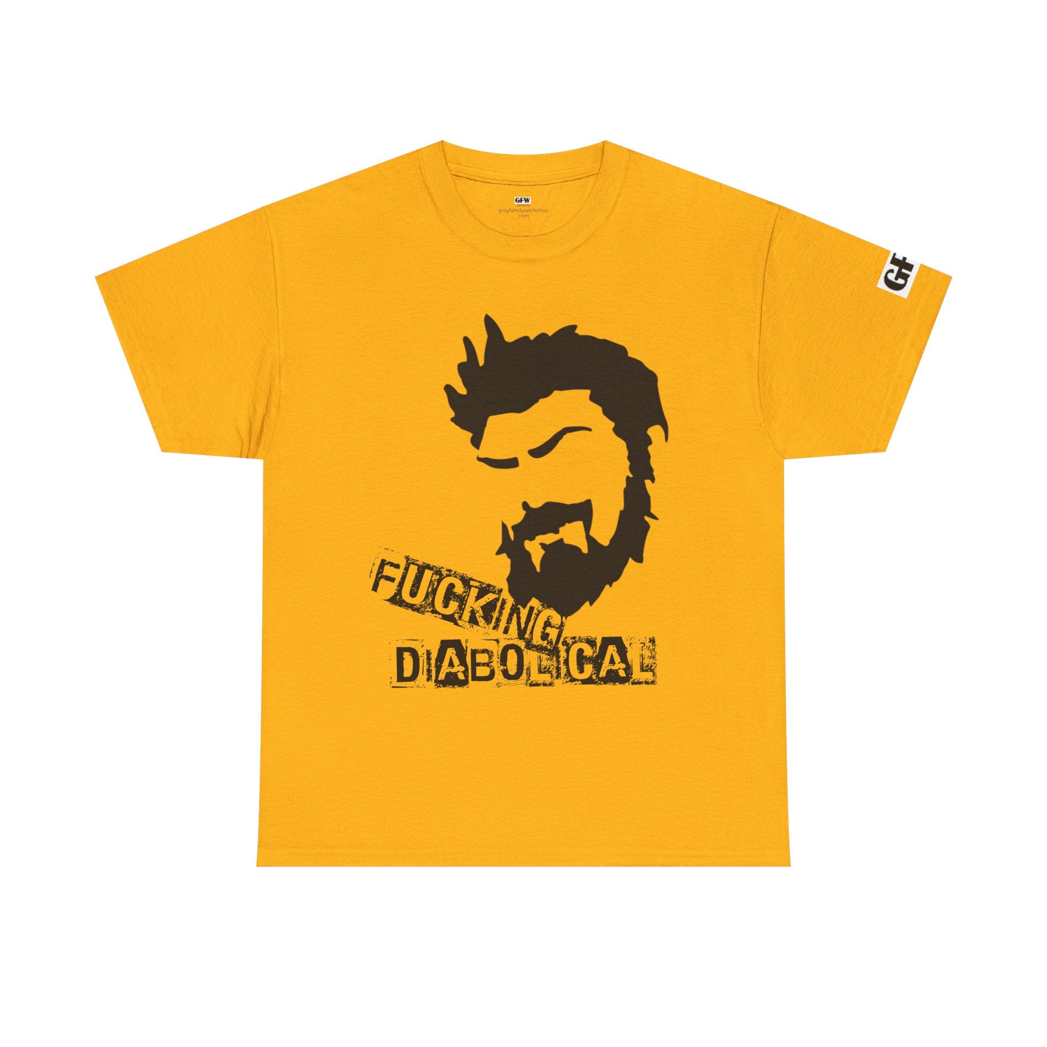 Diabolical Beard Graphic Tee – "Fucking Diabolical" White Cotton Shirt