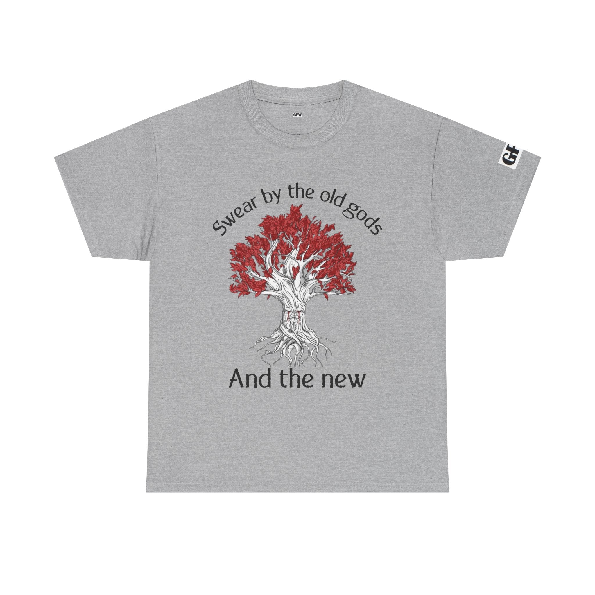 Old Gods & New Tree Tee — "Swear by the old gods and the new" Graphic Shirt
