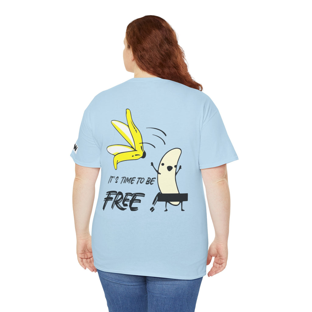 Banana Peel Freedom Tee — "It's Time to Be Free" Graphic T-Shirt