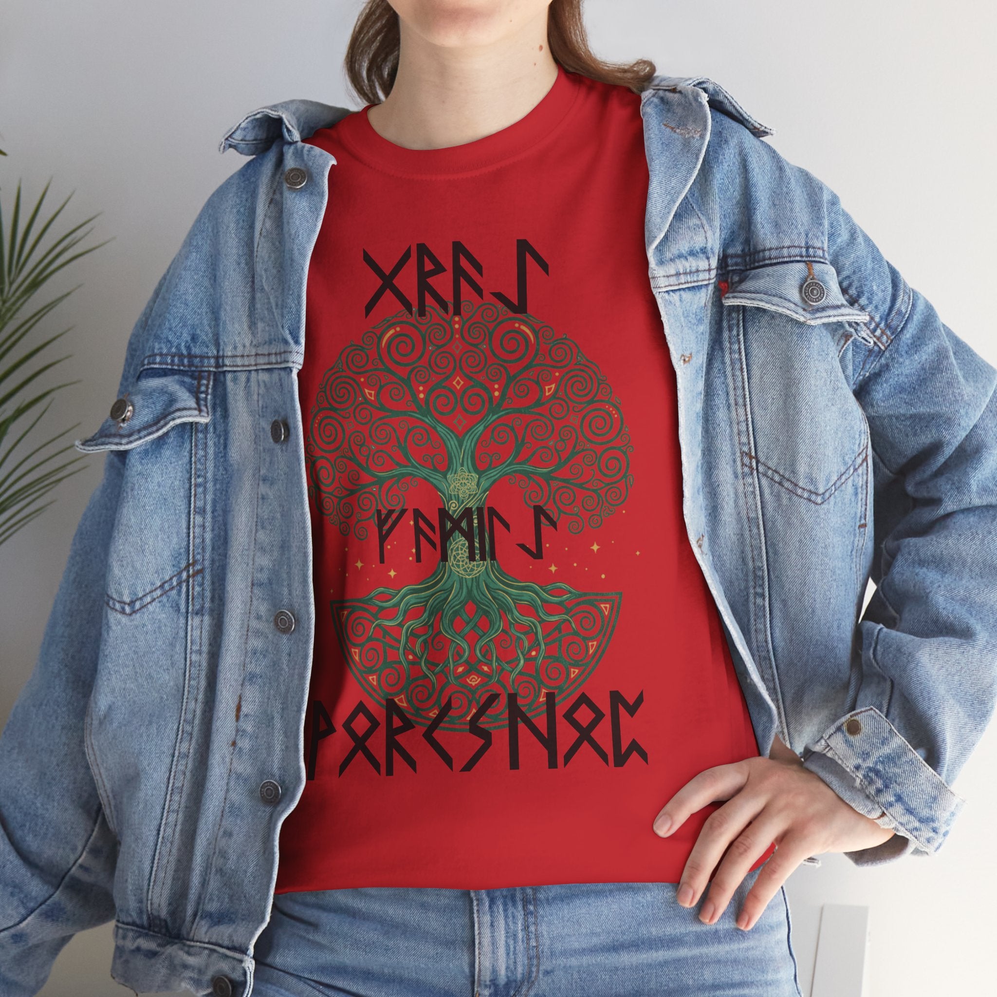 Yggdrasil Tree of Life T‑Shirt — "Gray Family Workshop" written in Rune