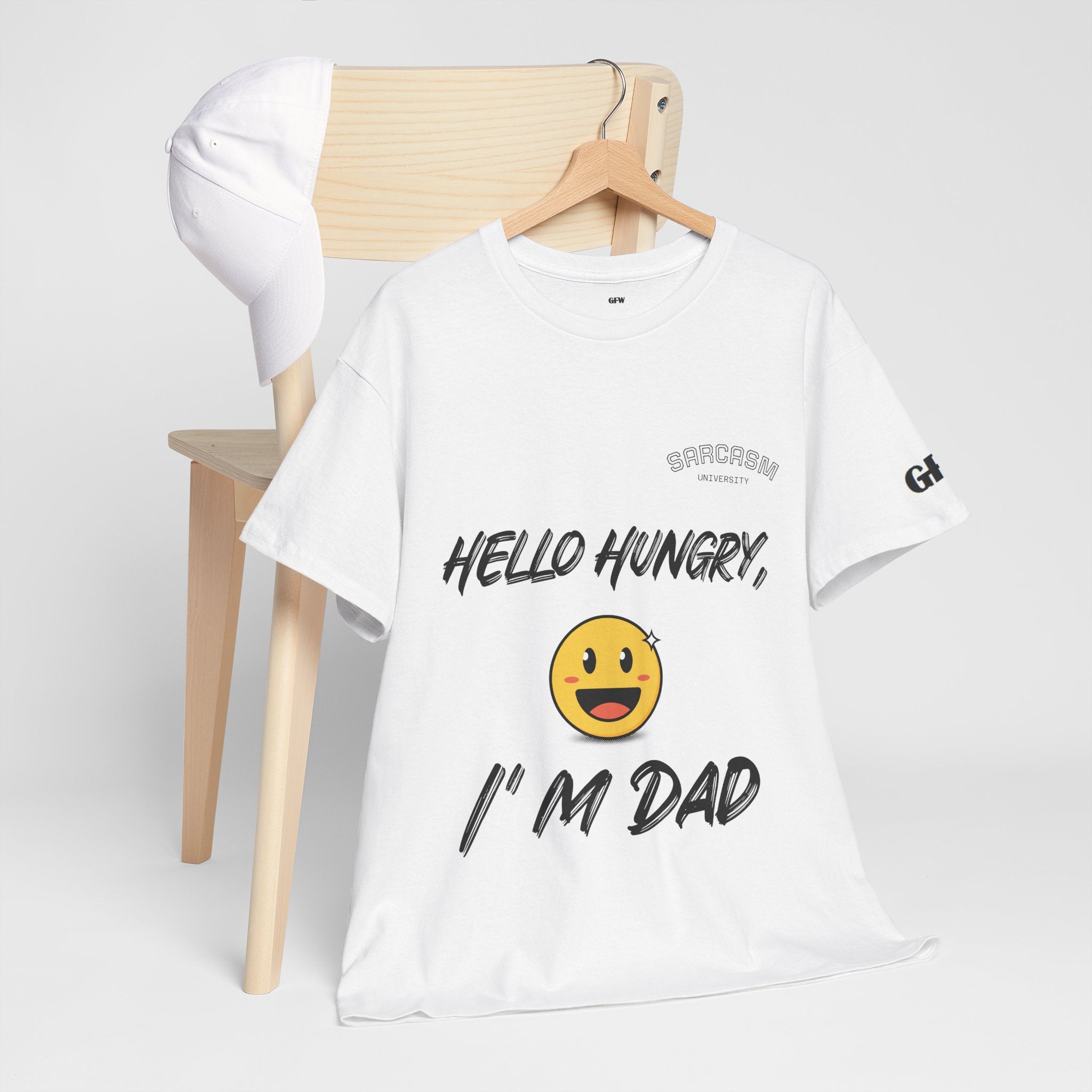 Dad T-Shirt — “Hello Hungry, I’m Dad” Funny Emoji Father’s Day Tee