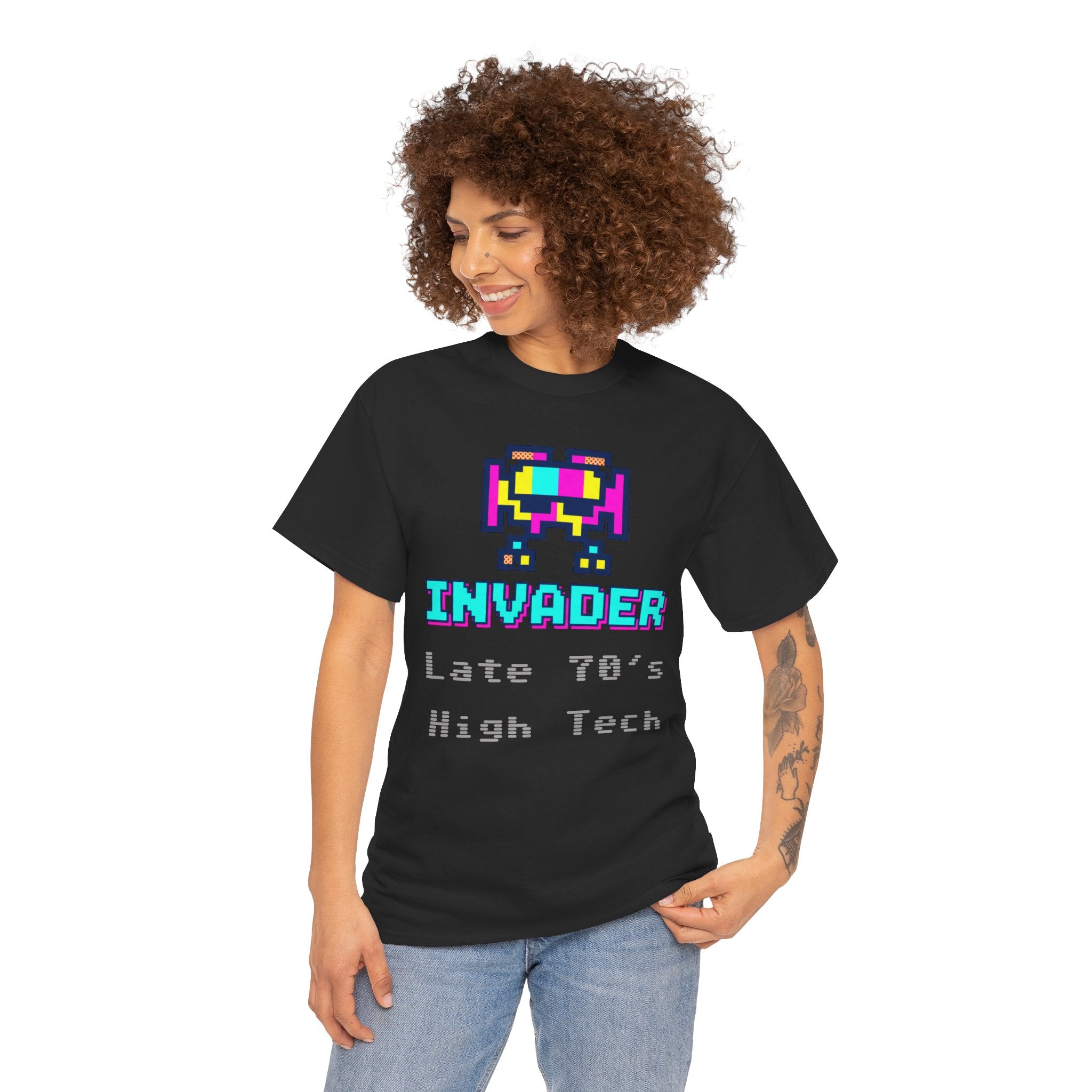 Invader Retro Pixel Tee — "Late 70's High Tech" Vintage Video Game T-Shirt