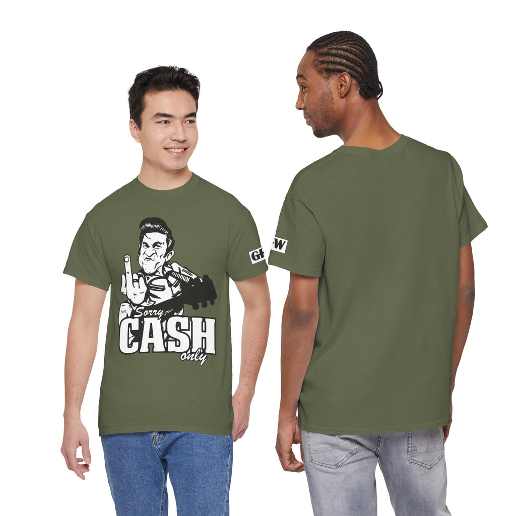 Graphic Tee — 'Sorry Cash Only' Johnny Guitar Retro Rock T-Shirt