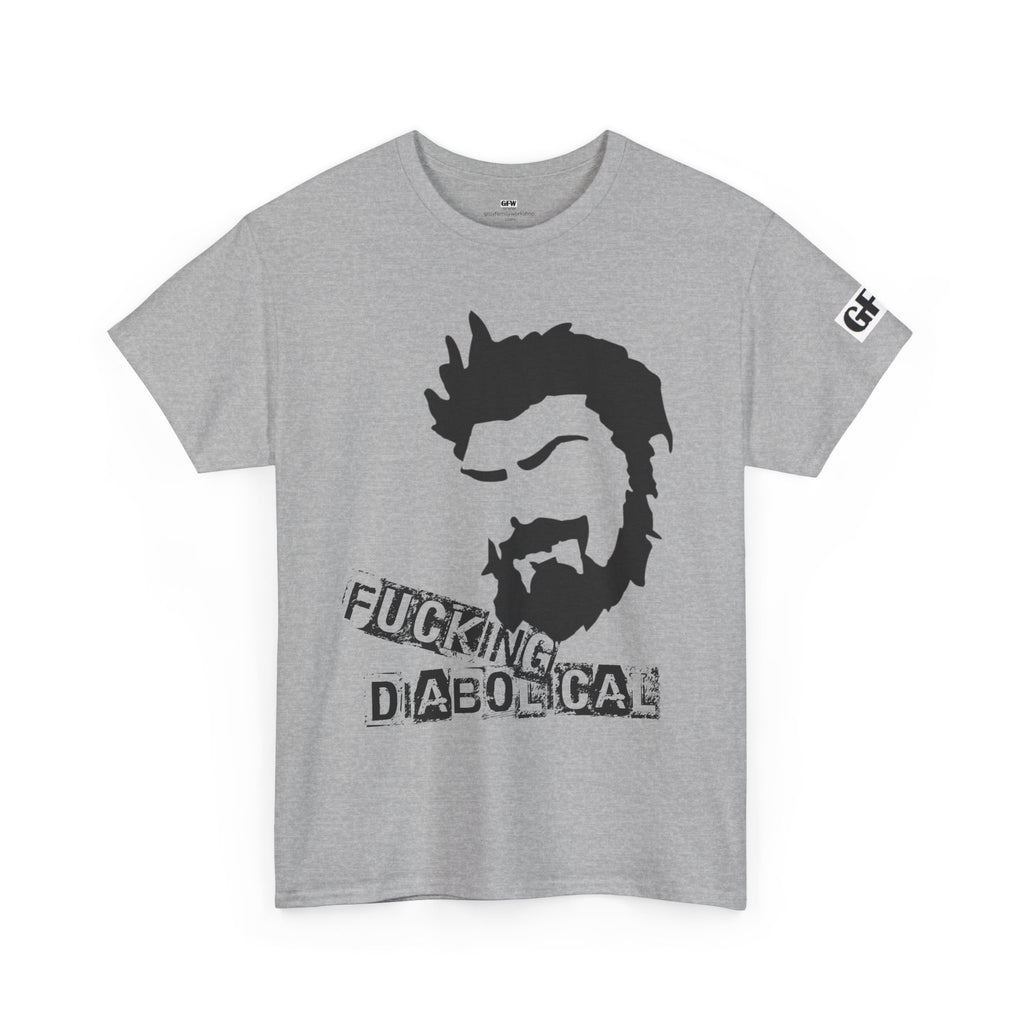 Diabolical Beard Graphic Tee – "Fucking Diabolical" White Cotton Shirt