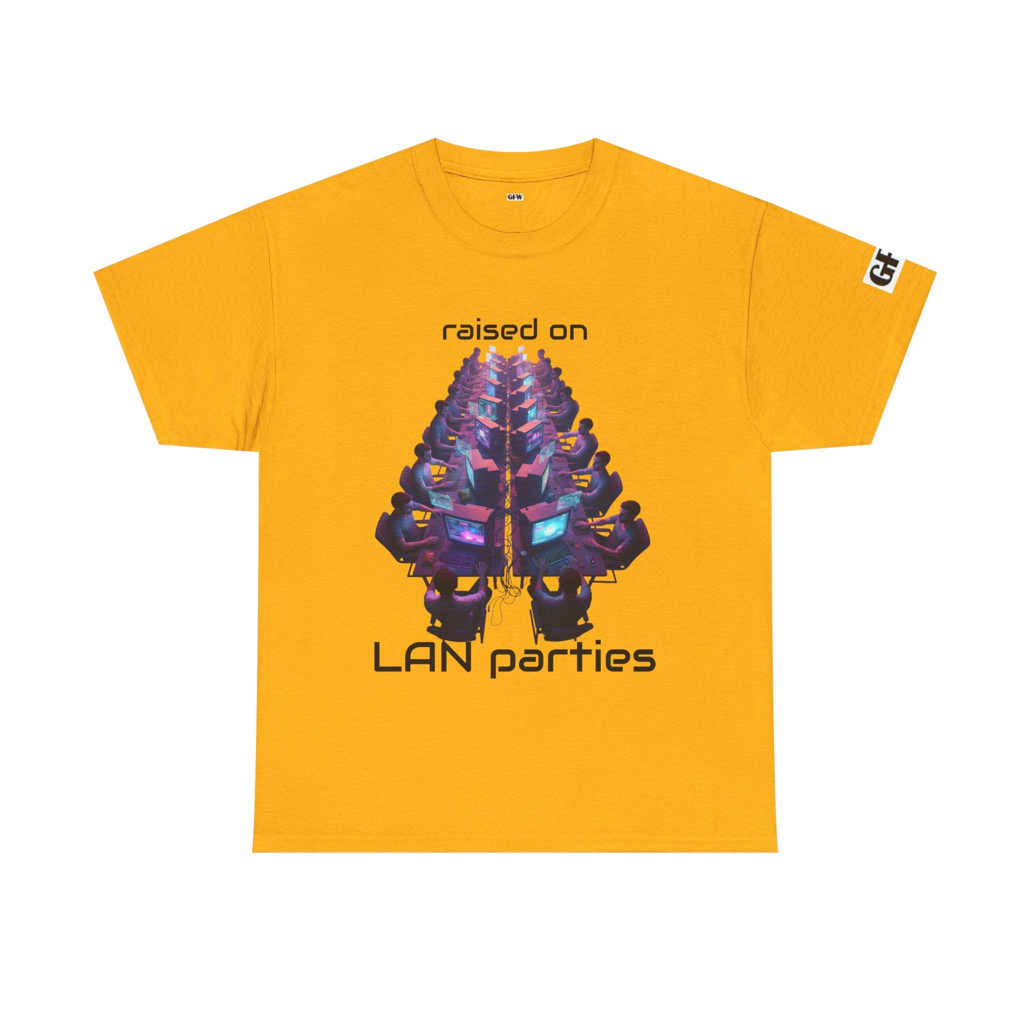 LAN Parties T-Shirt — "Raised on LAN parties" PC Gaming Tee with LAN Checklist