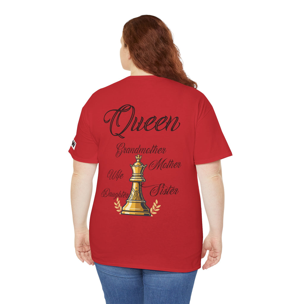 Queen Chess Piece T-Shirt — "Queen" Family Roles Tee (Grandmother, Wife, Mother, Daughter, Sister)