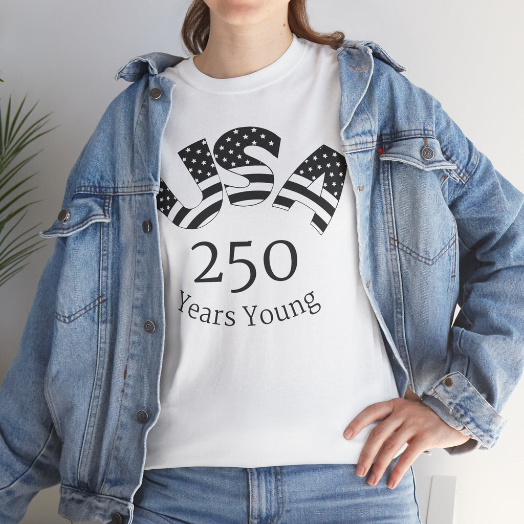 USA 250 Years Young T-Shirt — Patriotic Eagle American Flag Tee