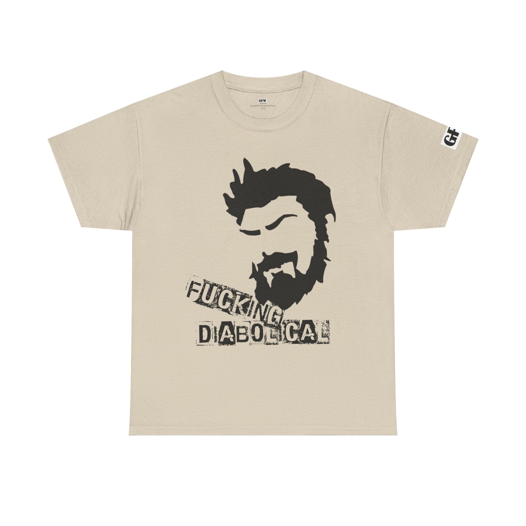 Diabolical Beard Graphic Tee – "Fucking Diabolical" White Cotton Shirt