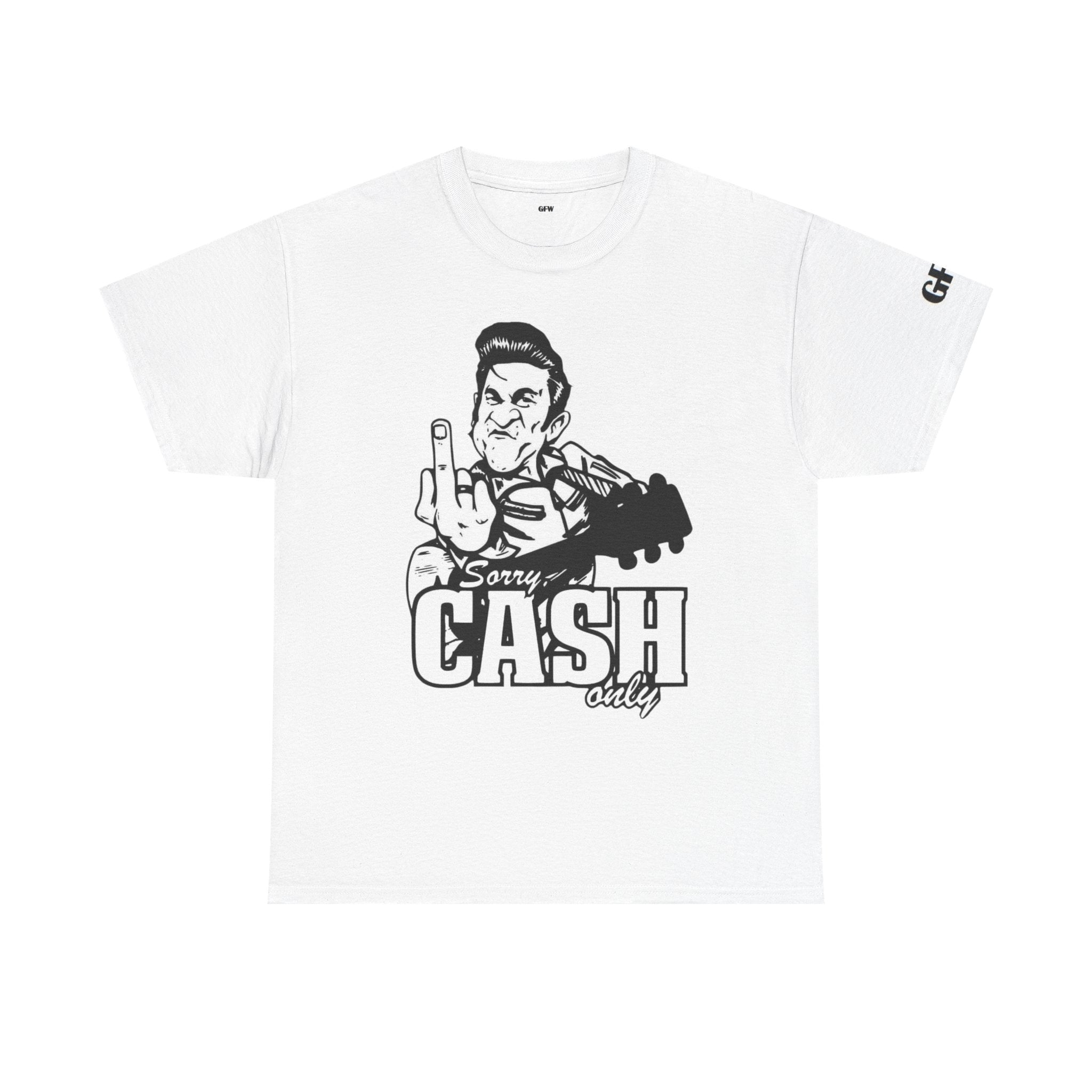 Graphic Tee — 'Sorry Cash Only' Johnny Guitar Retro Rock T-Shirt