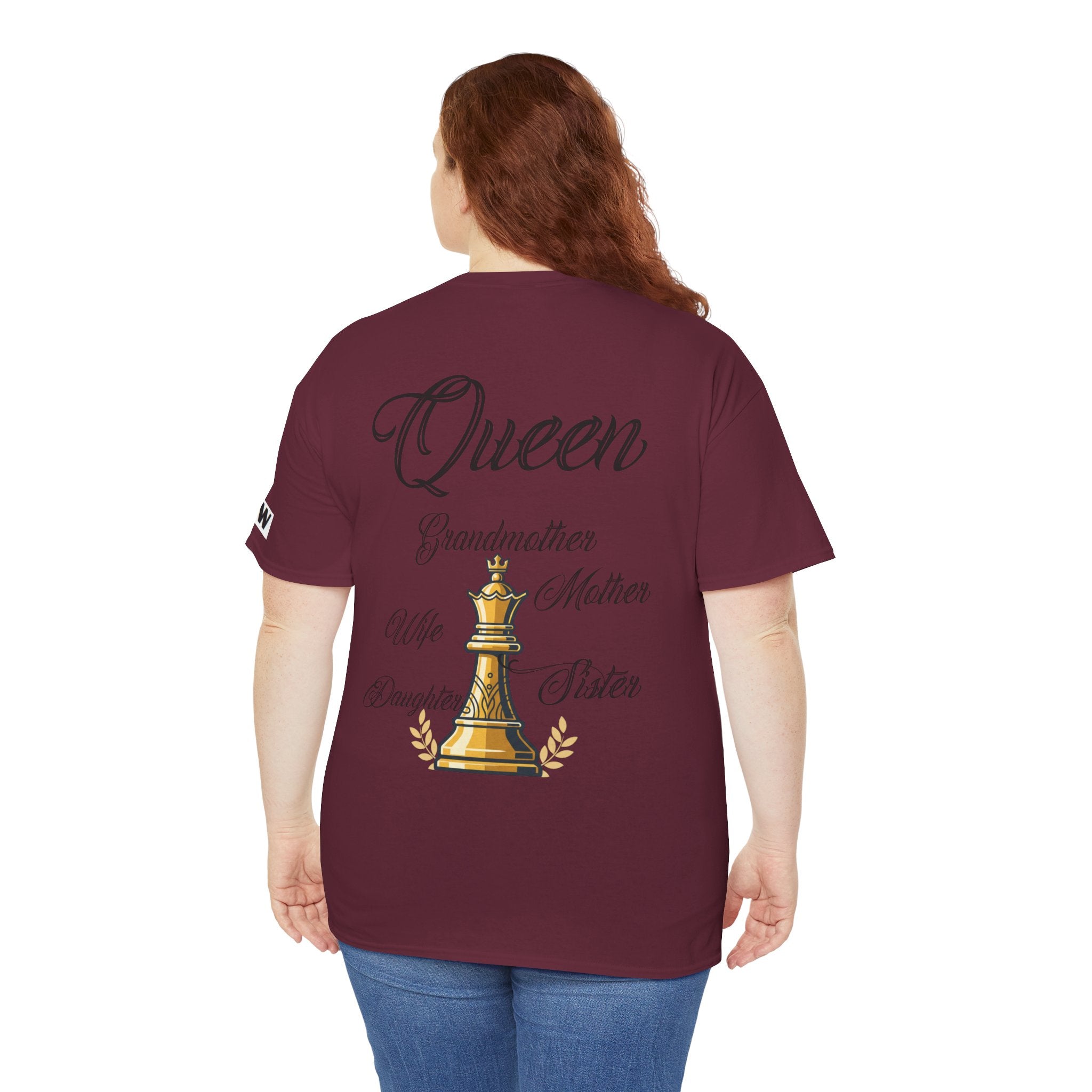 Queen Chess Piece T-Shirt — "Queen" Family Roles Tee (Grandmother, Wife, Mother, Daughter, Sister)