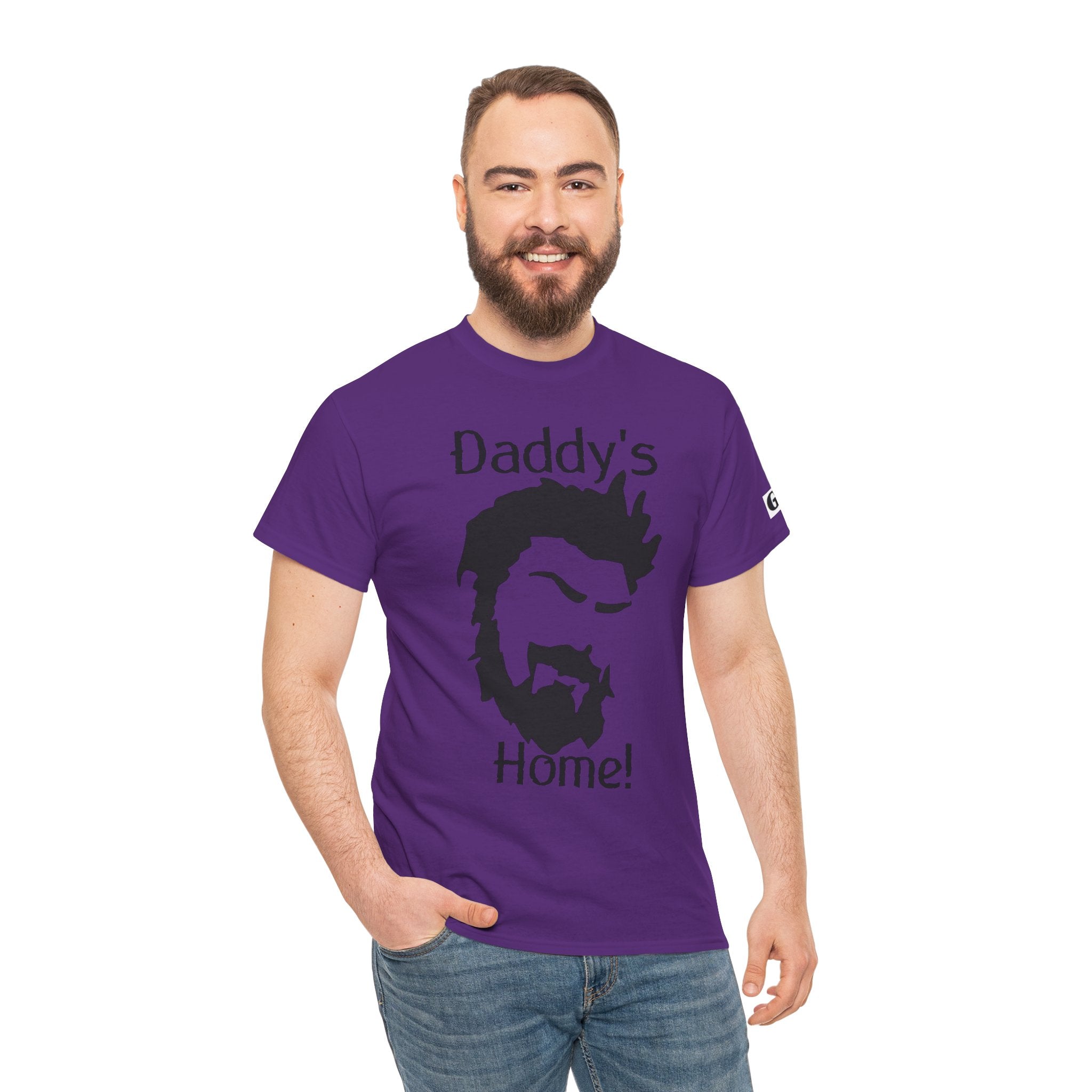 Daddy's Home T-Shirt — Men's Beard Silhouette Father's Day Tee
