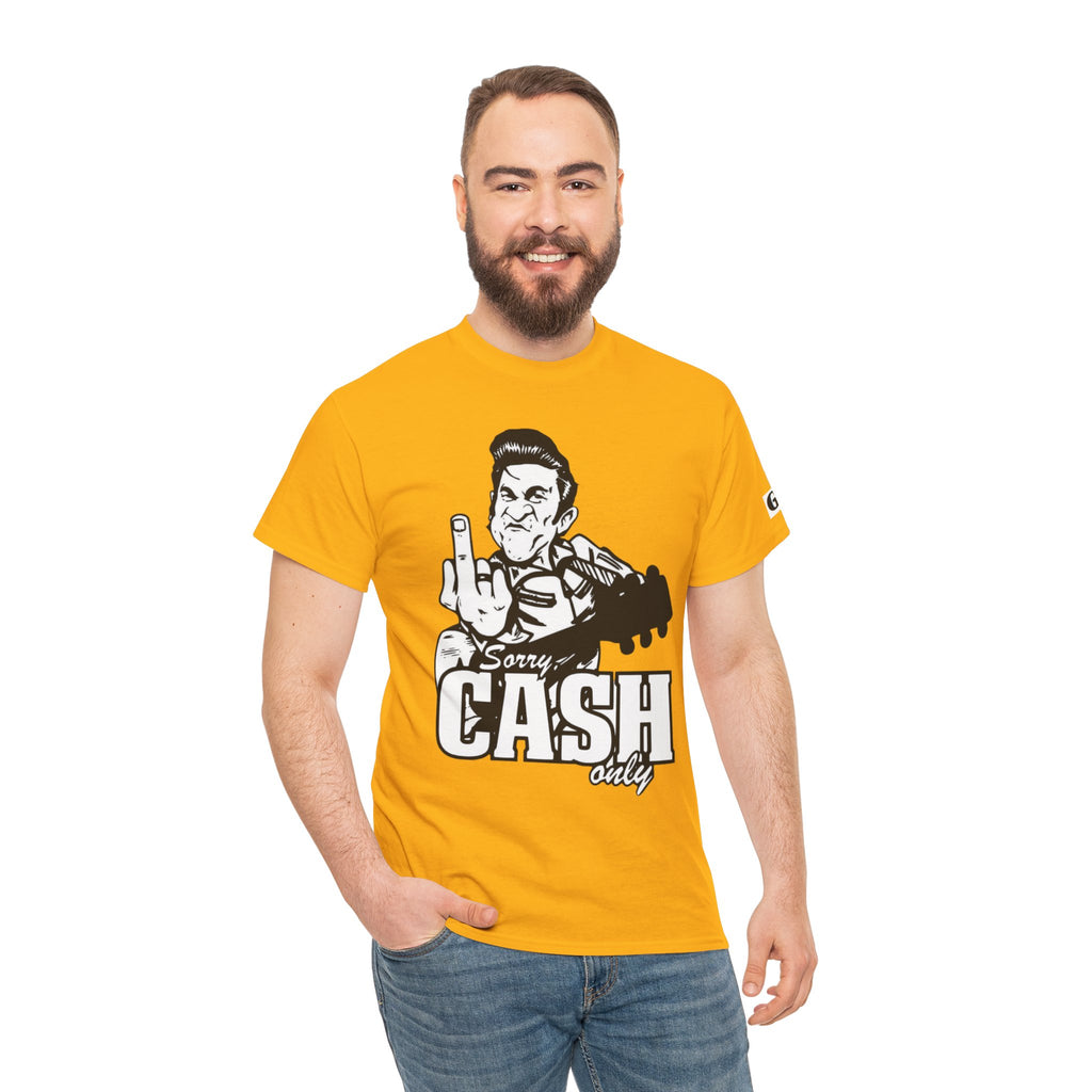 Graphic Tee — 'Sorry Cash Only' Johnny Guitar Retro Rock T-Shirt