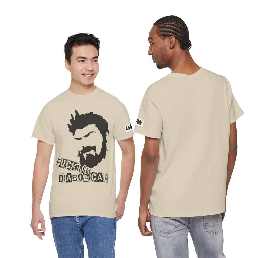 Diabolical Beard Graphic Tee – "Fucking Diabolical" White Cotton Shirt