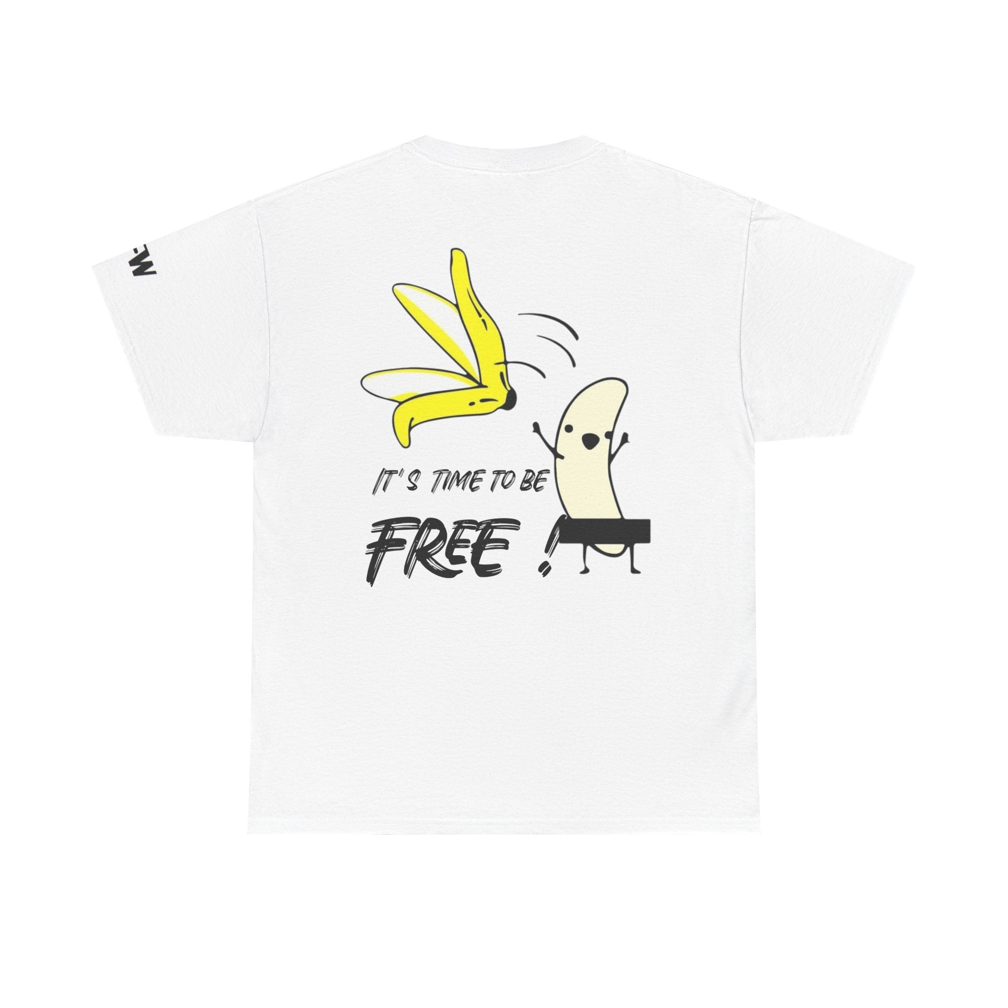 Banana Peel Freedom Tee — "It's Time to Be Free" Graphic T-Shirt