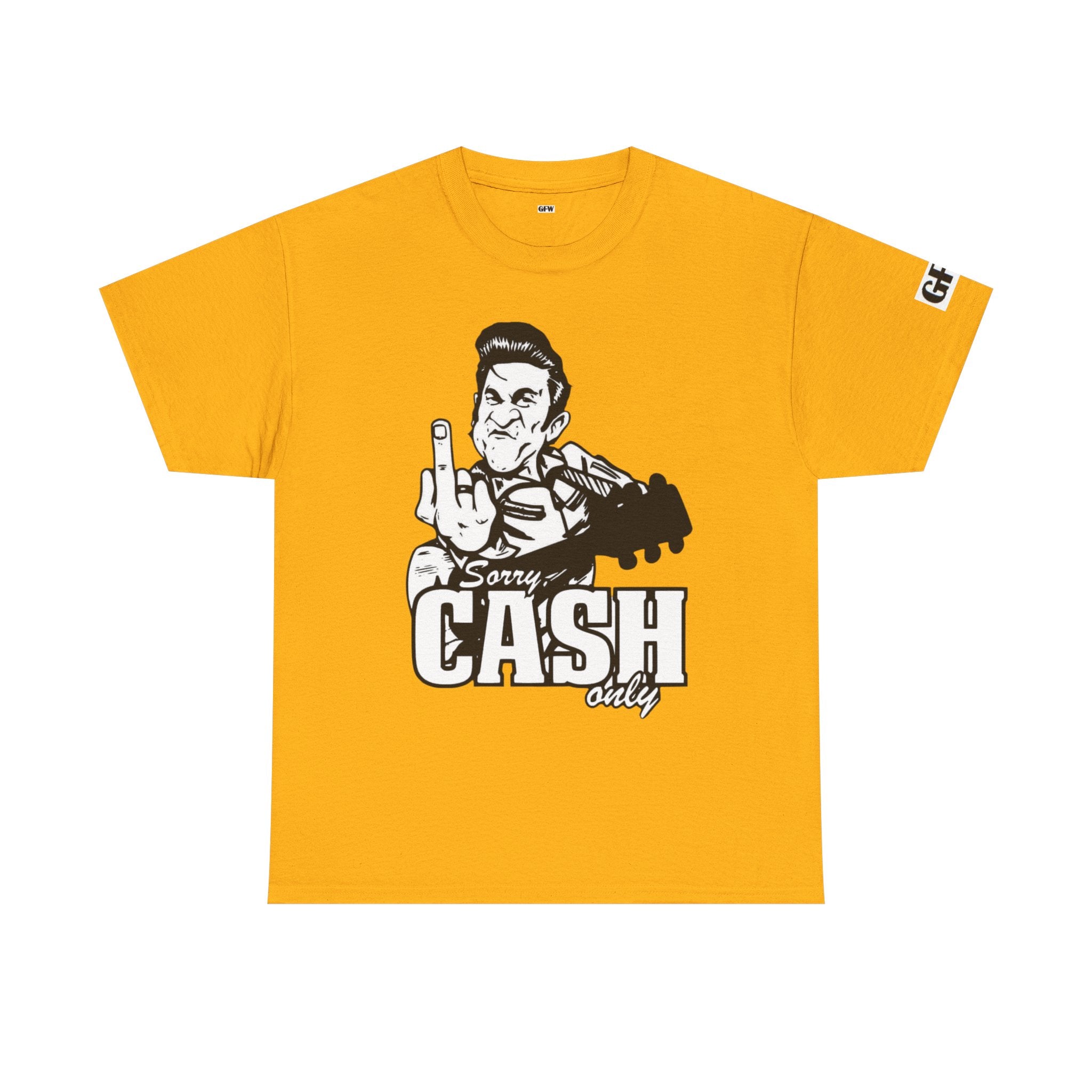 Graphic Tee — 'Sorry Cash Only' Johnny Guitar Retro Rock T-Shirt