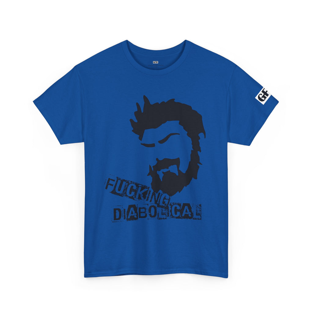 Diabolical Beard Graphic Tee – "Fucking Diabolical" White Cotton Shirt