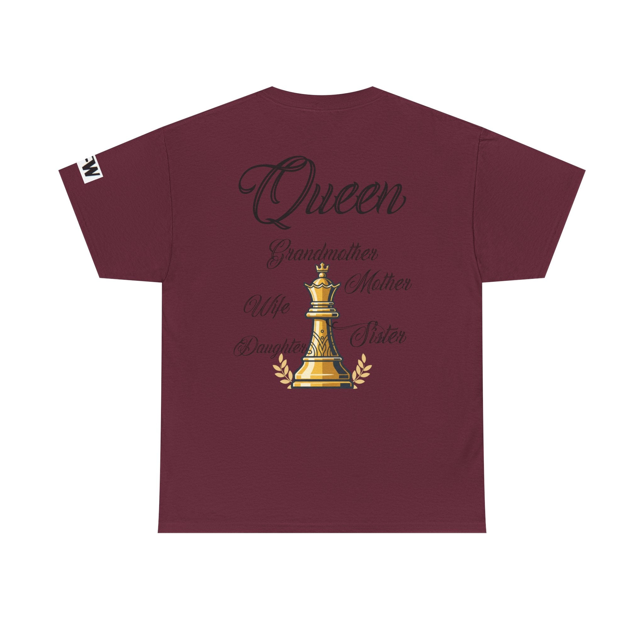 Queen Chess Piece T-Shirt — "Queen" Family Roles Tee (Grandmother, Wife, Mother, Daughter, Sister)
