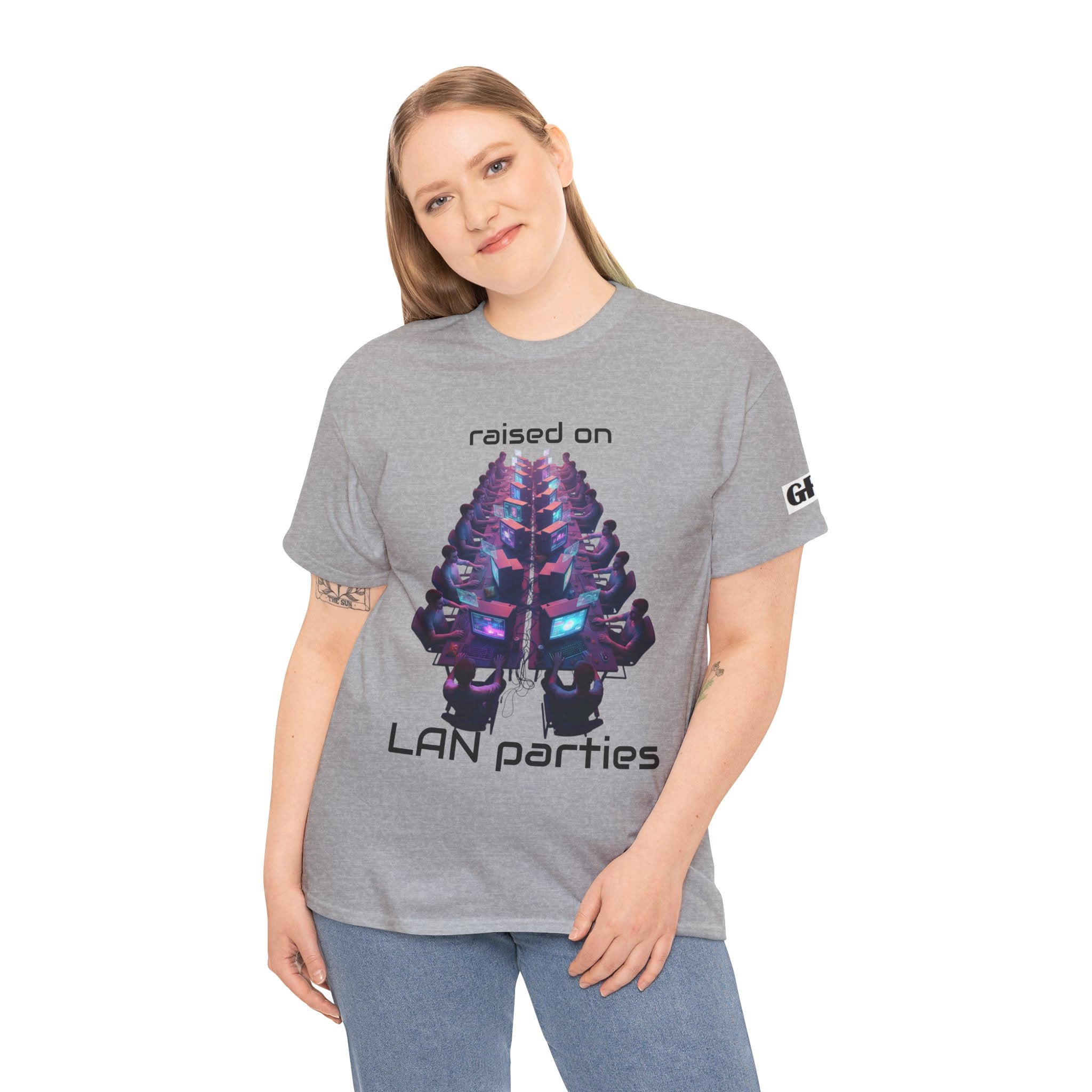 LAN Parties T-Shirt — "Raised on LAN parties" PC Gaming Tee with LAN Checklist