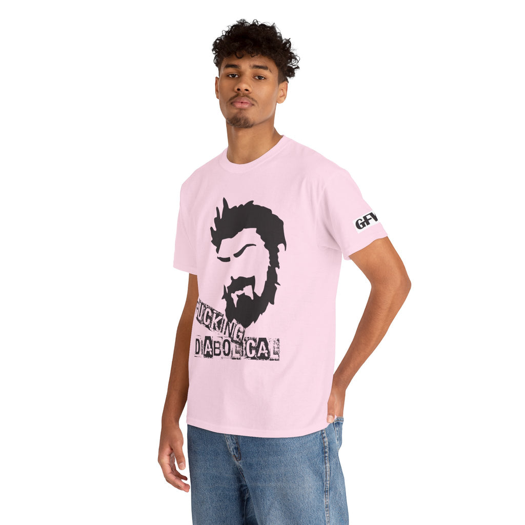 Diabolical Beard Graphic Tee – "Fucking Diabolical" White Cotton Shirt
